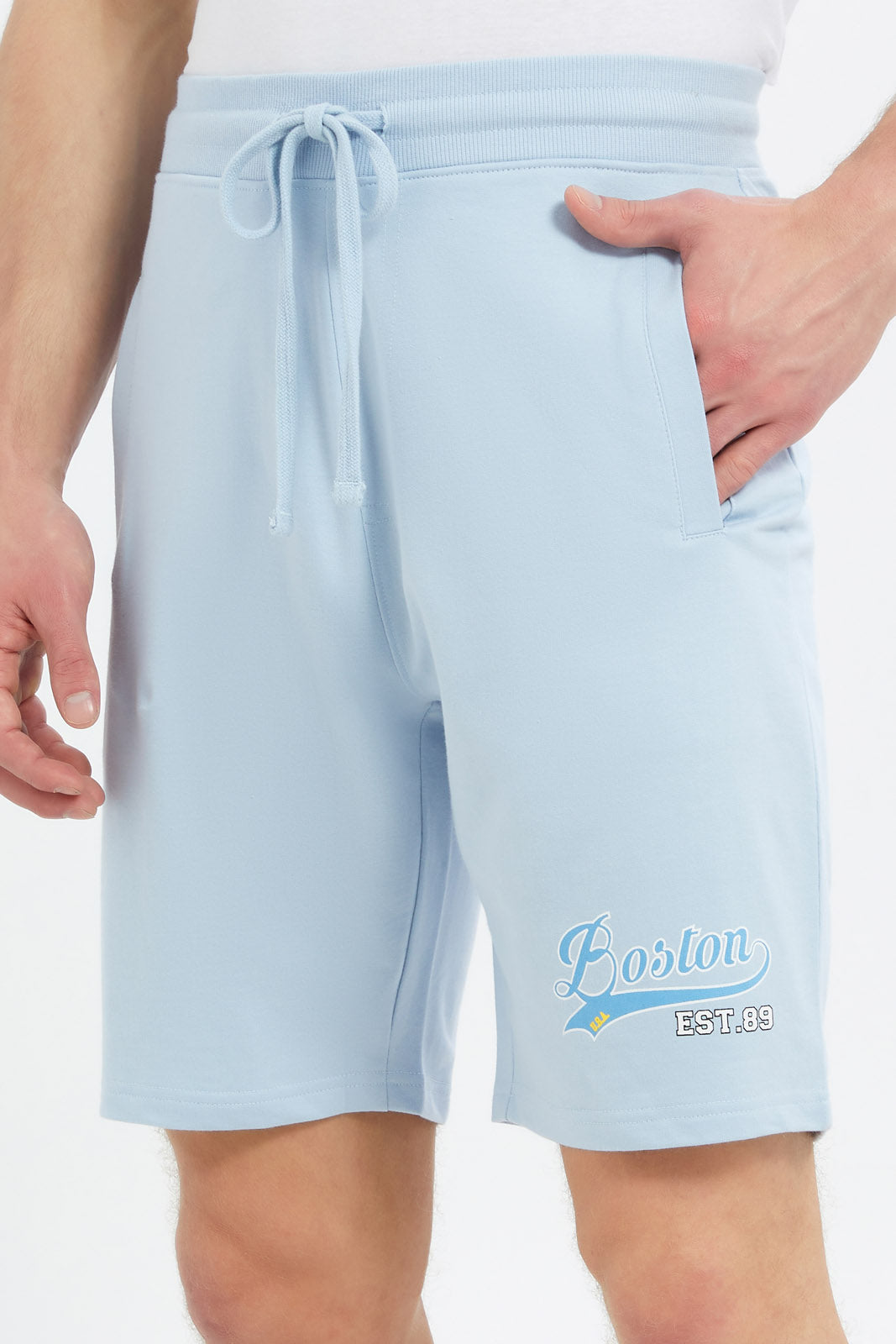 Redtag-Men-Sky-Blue-Sweat-Shorts-Category:Shorts,-Colour:Sky-Blue,-Deals:New-In,-Dept:Menswear,-Filter:Men's-Clothing,-Men-Shorts,-New-In-Men-APL,-Non-Sale,-S23C,-Section:Men-Men's-