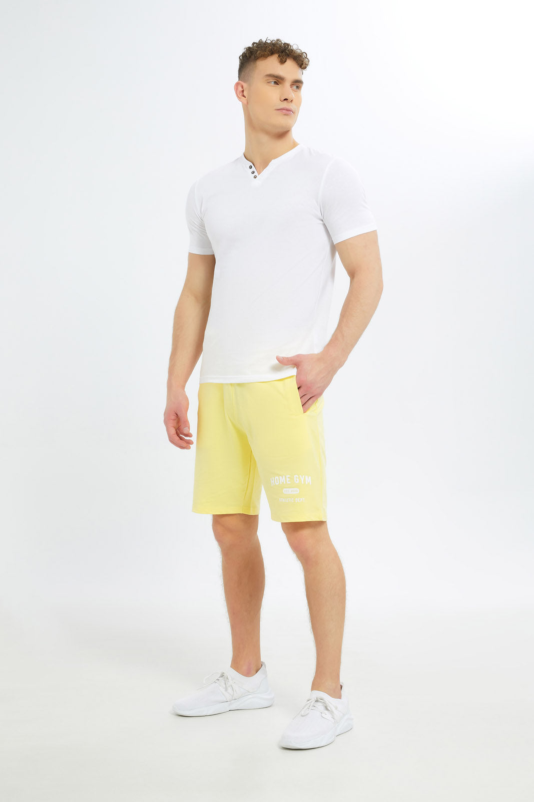 Redtag-Men-Yellow-Sweat-Shorts-Category:Shorts,-Colour:Yellow,-Deals:New-In,-Dept:Menswear,-Filter:Men's-Clothing,-Men-Shorts,-New-In-Men-APL,-Non-Sale,-S23C,-Section:Men-Men's-
