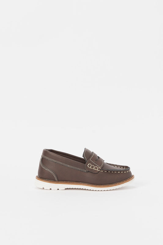 Redtag-Brown-Penny-Loafer-BOY-Sandals,-Category:Shoes,-Colour:Brown,-Deals:New-In,-Filter:Boys-Footwear-(3-to-5-Yrs),-H1:FOO,-H2:BOY,-H3:SHO,-H4:CAH,-New-In-BOY-FOO,-Non-Sale,-RMD,-S23B,-Season:S23B,-Section:Boys-(0-to-14Yrs)-Boys-3 to 5 Years