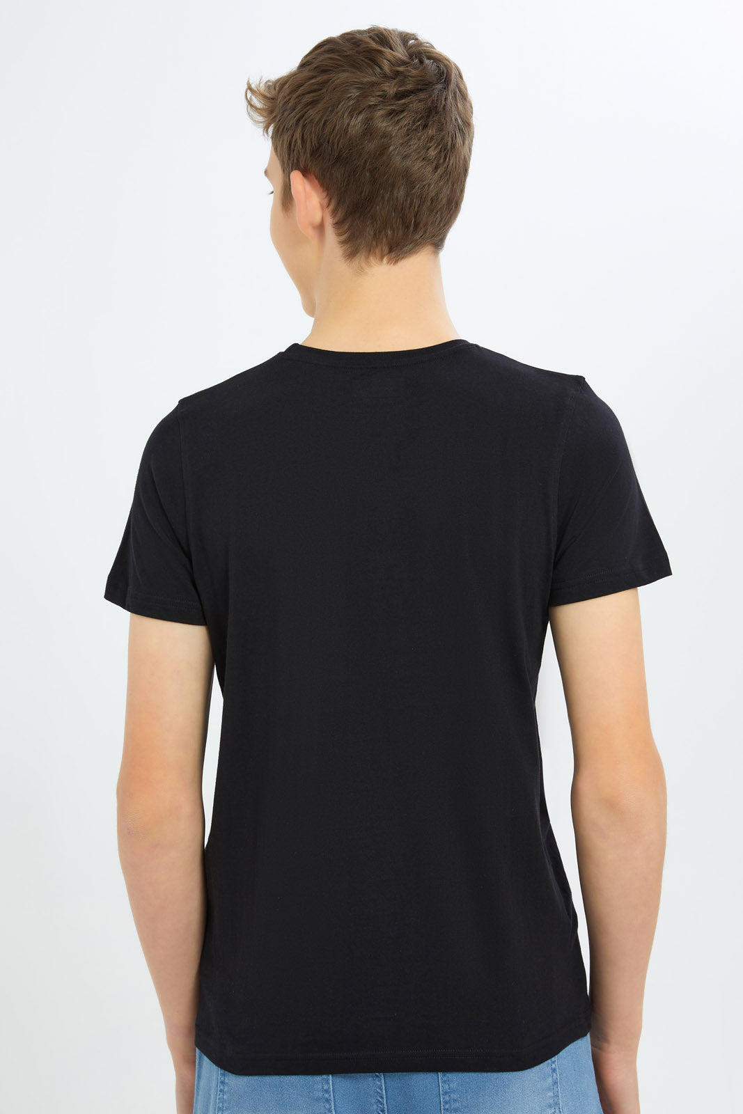 Redtag-Boys-Black-Deadpool-Tee-BSR-T-Shirts,-Category:T-Shirts,-Colour:Black,-Deals:New-In,-Dept:Boys,-Filter:Senior-Boys-(8-to-14-Yrs),-New-In-BSR-APL,-Non-Sale,-S23B,-Section:Boys-(0-to-14Yrs),-TBL-Senior-Boys-9 to 14 Years