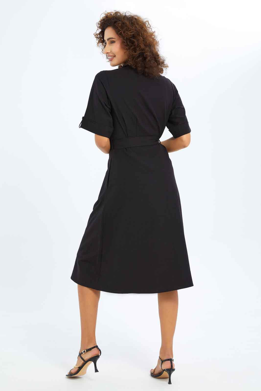 Redtag-Women-Linen-Shirt-Dress-Category:Dresses,-Colour:Black,-Deals:New-In,-Dept:Ladieswear,-Filter:Women's-Clothing,-New-In-Women-APL,-Non-Sale,-S23B,-Section:Women,-Women-Dresses-Women's-