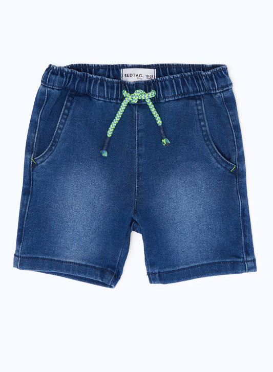 Redtag-Boys-Pull-On-Mid-Wash-Denim-Short-Category:Shorts,-Colour:Light-Wash,-Deals:4-FOR-90,-Deals:New-In,-Dept:Boys,-Filter:Infant-Boys-(3-to-24-Mths),-H1:KWR,-H2:INB,-H3:DNB,-H4:SRT,-INB-Shorts,-New-In-INB-APL,-Non-Sale,-S23B,-Season:S23B,-Section:Boys-(0-to-14Yrs)-Infant-Boys-3 to 24 Months