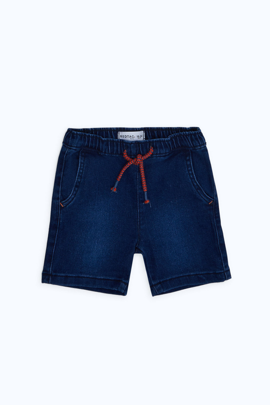 Redtag-Boys-Pull-On-Indigo-Denim-Shorts-Category:Shorts,-Colour:Indigo,-Deals:New-In,-Dept:Boys,-Filter:Infant-Boys-(3-to-24-Mths),-INB-Shorts,-New-In-INB-APL,-Non-Sale,-S23B,-Section:Boys-(0-to-14Yrs)-Infant-Boys-3 to 24 Months