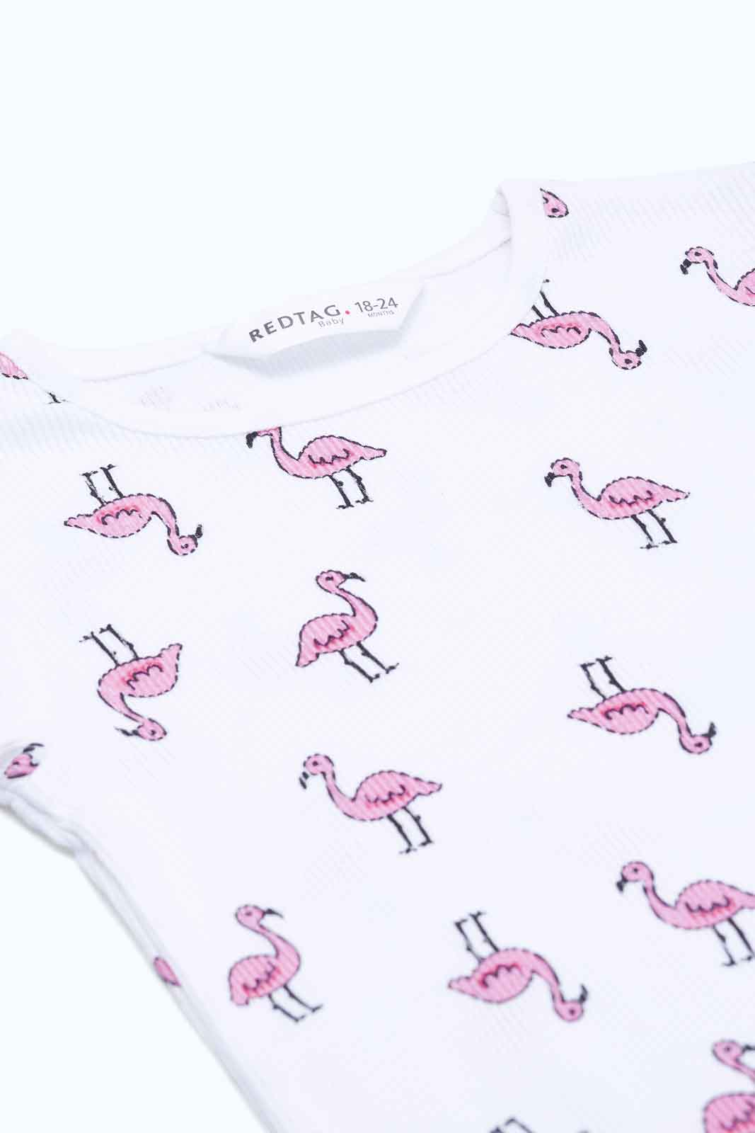 Redtag-Girls-White-Floral-Rib-T-Shirt-Category:T-Shirts,-Colour:White,-Deals:New-In,-Dept:Girls,-Filter:Infant-Girls-(3-to-24-Mths),-ING-T-Shirts,-New-In-ING-APL,-Non-Sale,-S23B,-Section:Girls-(0-to-14Yrs)-Infant-Girls-3 to 24 Months