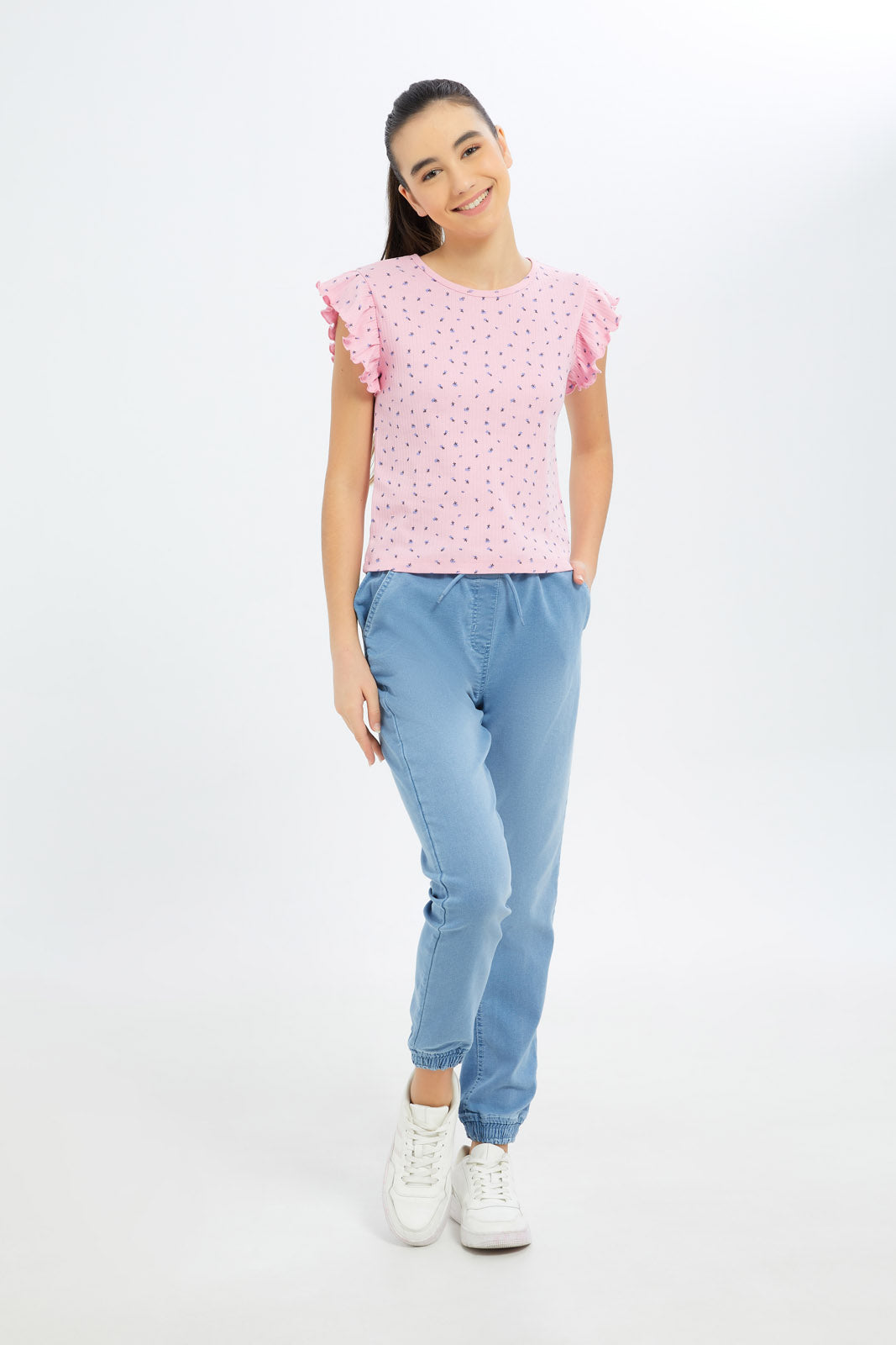 Redtag-Girls-Lt-Wash-Knitted-Jogger-Category:Jeggings,-Colour:Light-Wash,-Deals:New-In,-Dept:Girls,-Filter:Senior-Girls-(8-to-14-Yrs),-FIT-WALL-(FTW),-GSR-Jeggings,-H1:KWR,-H2:GSR,-H3:DNB,-H4:JEG,-New-In-GSR-APL,-Non-Sale,-S23B,-Season:S23B,-Section:Girls-(0-to-14Yrs)-Senior-Girls-9 to 14 Years