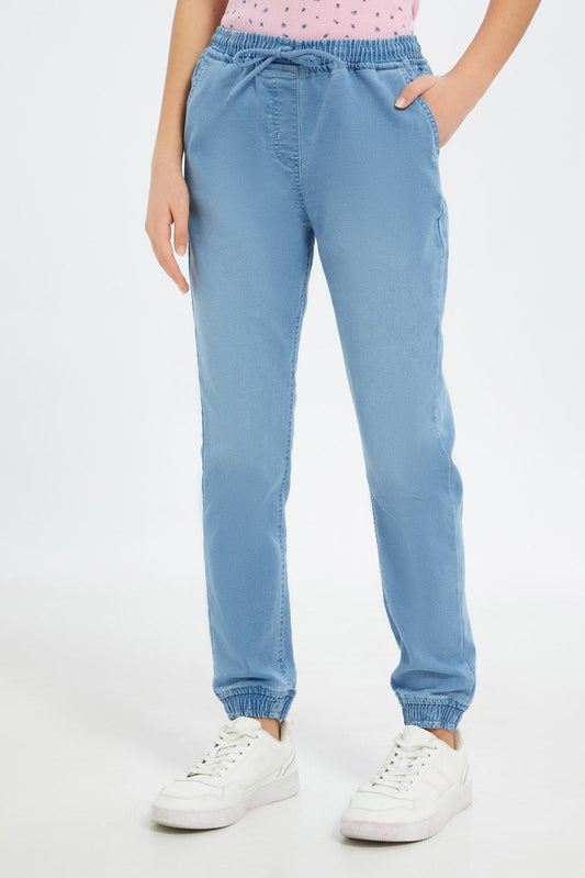 Redtag-Girls-Lt-Wash-Knitted-Jogger-Category:Jeggings,-Colour:Light-Wash,-Deals:New-In,-Dept:Girls,-Filter:Senior-Girls-(8-to-14-Yrs),-FIT-WALL-(FTW),-GSR-Jeggings,-H1:KWR,-H2:GSR,-H3:DNB,-H4:JEG,-New-In-GSR-APL,-Non-Sale,-S23B,-Season:S23B,-Section:Girls-(0-to-14Yrs)-Senior-Girls-9 to 14 Years