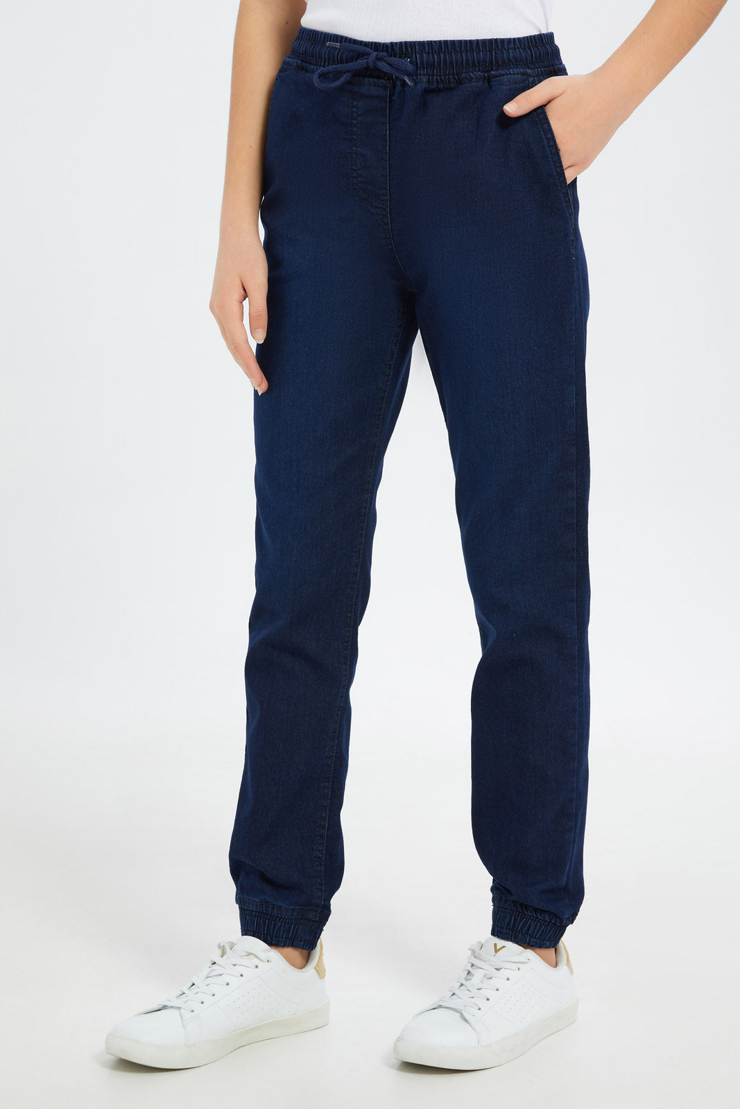 Redtag-Girls-Dk-Wash-Knitted-Jogger-Category:Jeggings,-Colour:Dark-Wash,-Deals:New-In,-Dept:Girls,-Filter:Senior-Girls-(8-to-14-Yrs),-FIT-WALL-(FTW),-GSR-Jeggings,-H1:KWR,-H2:GSR,-H3:DNB,-H4:JEG,-New-In-GSR-APL,-Non-Sale,-S23B,-Season:S23B,-Section:Girls-(0-to-14Yrs)-Senior-Girls-9 to 14 Years