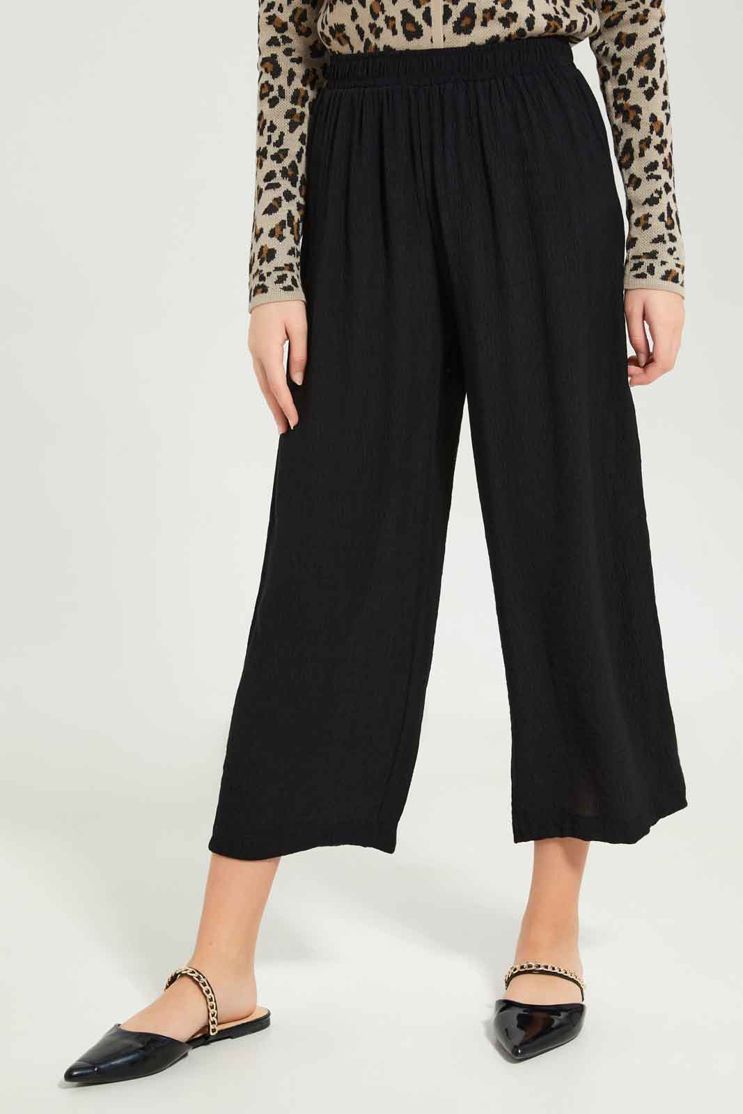 Redtag-Girls-Black-Culottes-Category:Trousers,-Colour:Black,-Deals:New-In,-Dept:Girls,-Filter:Senior-Girls-(8-to-14-Yrs),-GSR-Trousers,-New-In-GSR-APL,-Non-Sale,-S23B,-Section:Girls-(0-to-14Yrs),-VLM-Senior-Girls-9 to 14 Years