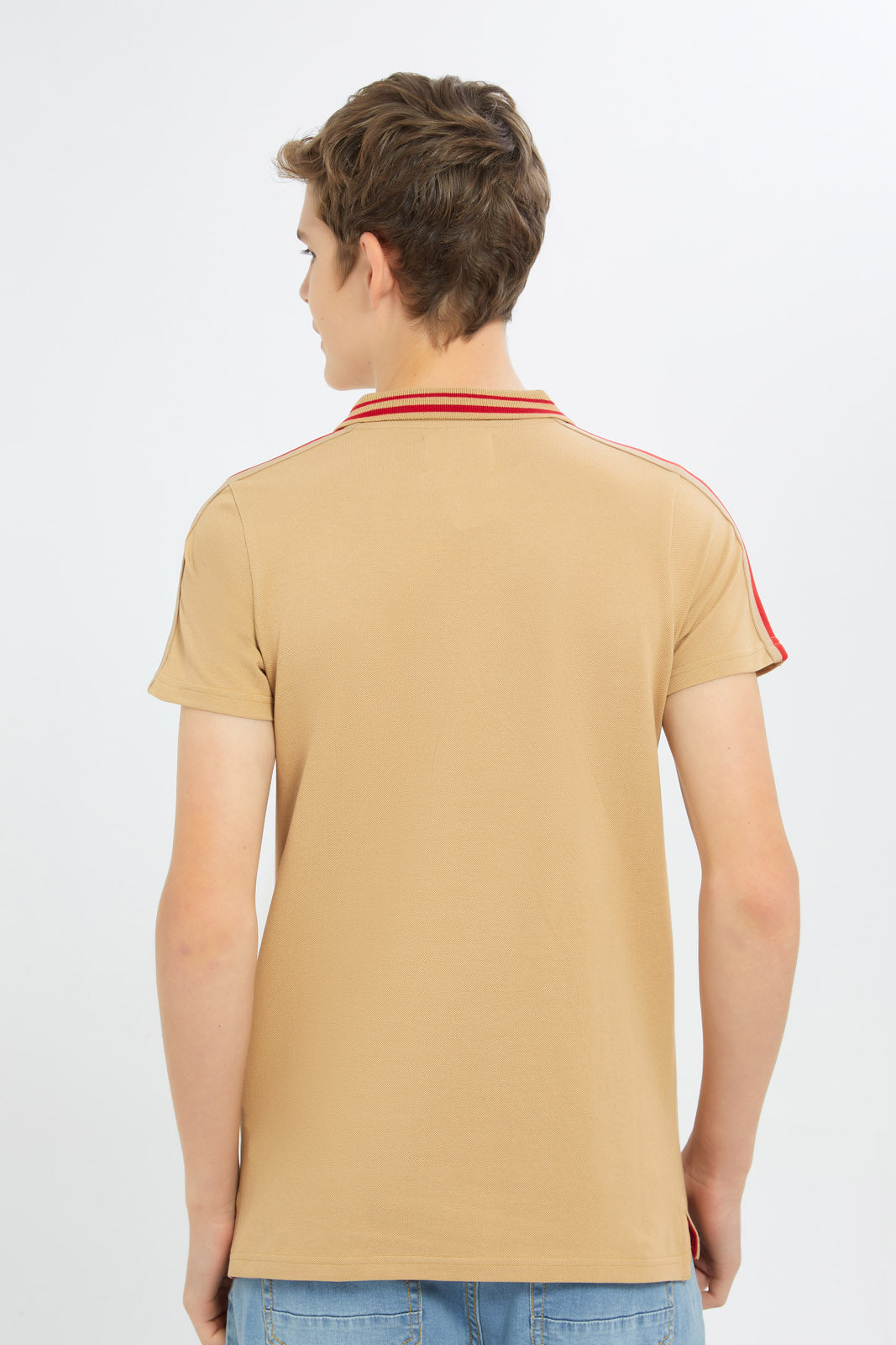 Redtag-Boys-Beige-Mr-Zipthru-Polo-Tee-BSR-Polo-T-Shirts,-Category:Polo-T-Shirts,-Colour:Beige,-Deals:New-In,-Dept:Boys,-Filter:Senior-Boys-(8-to-14-Yrs),-H1:KWR,-H2:BSR,-H3:TSH,-H4:POS,-New-In-BSR-APL,-Non-Sale,-RMD,-S23C,-Season:S23C,-Section:Boys-(0-to-14Yrs)-Senior-Boys-9 to 14 Years
