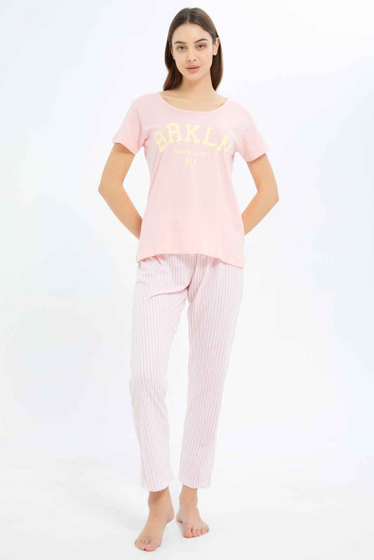 Redtag-Women-Assorted-Short-Aop-Bottom-Sleeves-Pajama-Set-Category:Pyjama-Sets,-Colour:Assorted,-Deals:New-In,-Dept:Ladieswear,-Filter:Women's-Clothing,-New-In-Women-APL,-Non-Sale,-S23B,-Section:Women,-TBL,-Women-Pyjama-Sets--