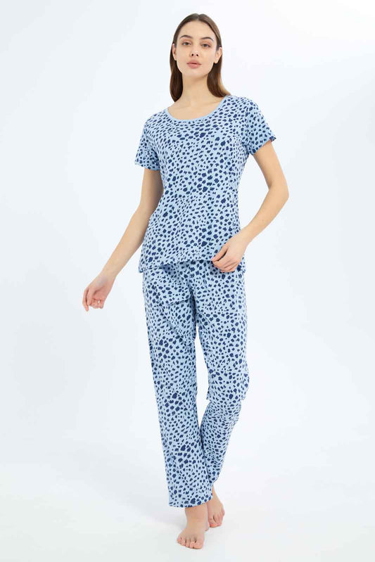 Redtag-Women-Assorted-Short-Aop-Bottom-Sleeves-Pajama-Set-Category:Pyjama-Sets,-Colour:Assorted,-Deals:New-In,-Dept:Ladieswear,-Filter:Women's-Clothing,-New-In-Women-APL,-Non-Sale,-S23B,-Section:Women,-TBL,-Women-Pyjama-Sets--