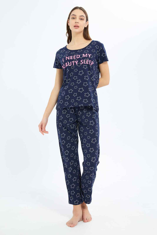 Redtag-Women-Assorted-Short-Aop-Bottom-Sleeves-Pajama-Set-Category:Pyjama-Sets,-Colour:Assorted,-Deals:New-In,-Dept:Ladieswear,-Filter:Women's-Clothing,-New-In-Women-APL,-Non-Sale,-S23B,-Section:Women,-TBL,-Women-Pyjama-Sets--