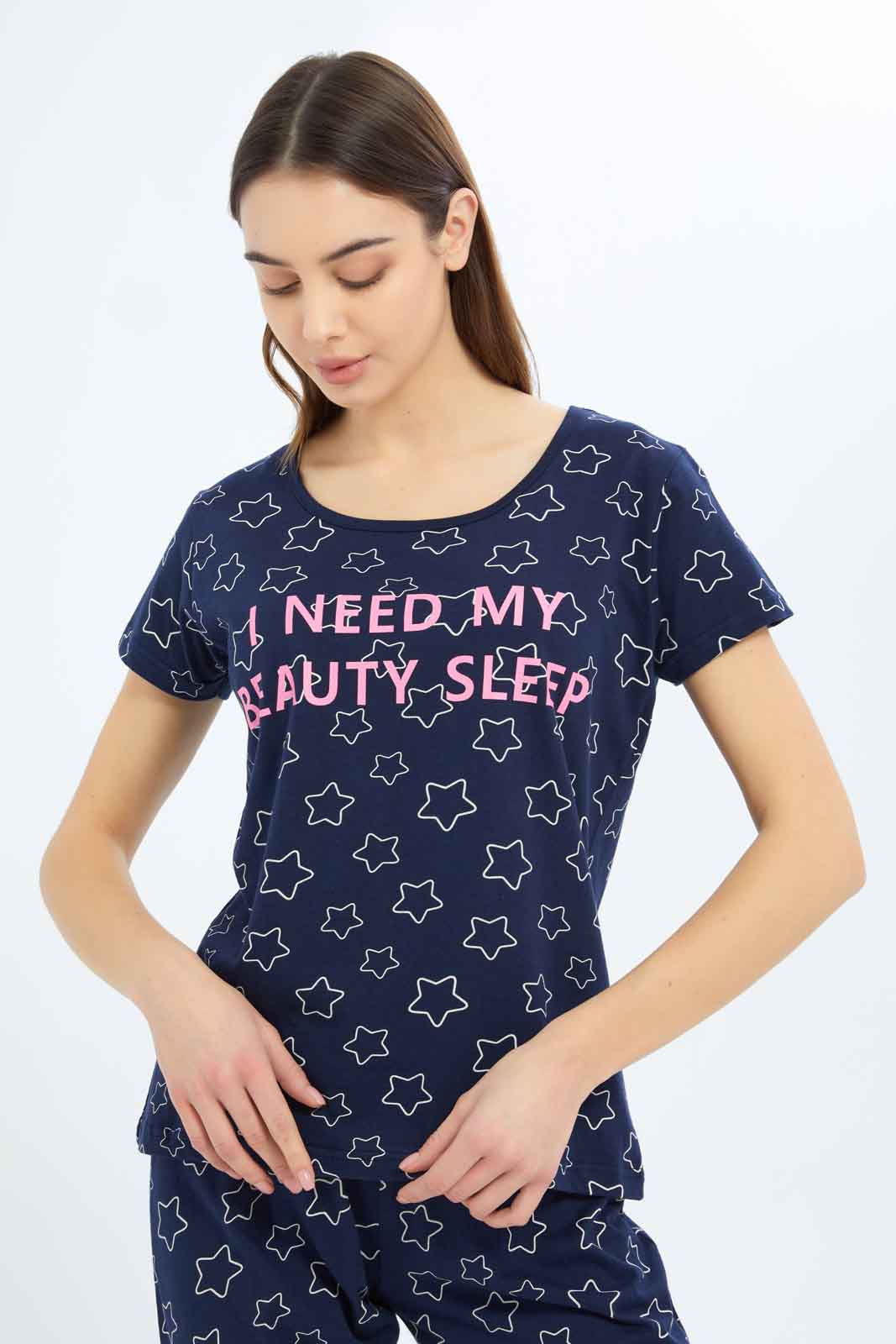 Redtag-Women-Assorted-Short-Aop-Bottom-Sleeves-Pajama-Set-Category:Pyjama-Sets,-Colour:Assorted,-Deals:New-In,-Dept:Ladieswear,-Filter:Women's-Clothing,-New-In-Women-APL,-Non-Sale,-S23B,-Section:Women,-TBL,-Women-Pyjama-Sets--
