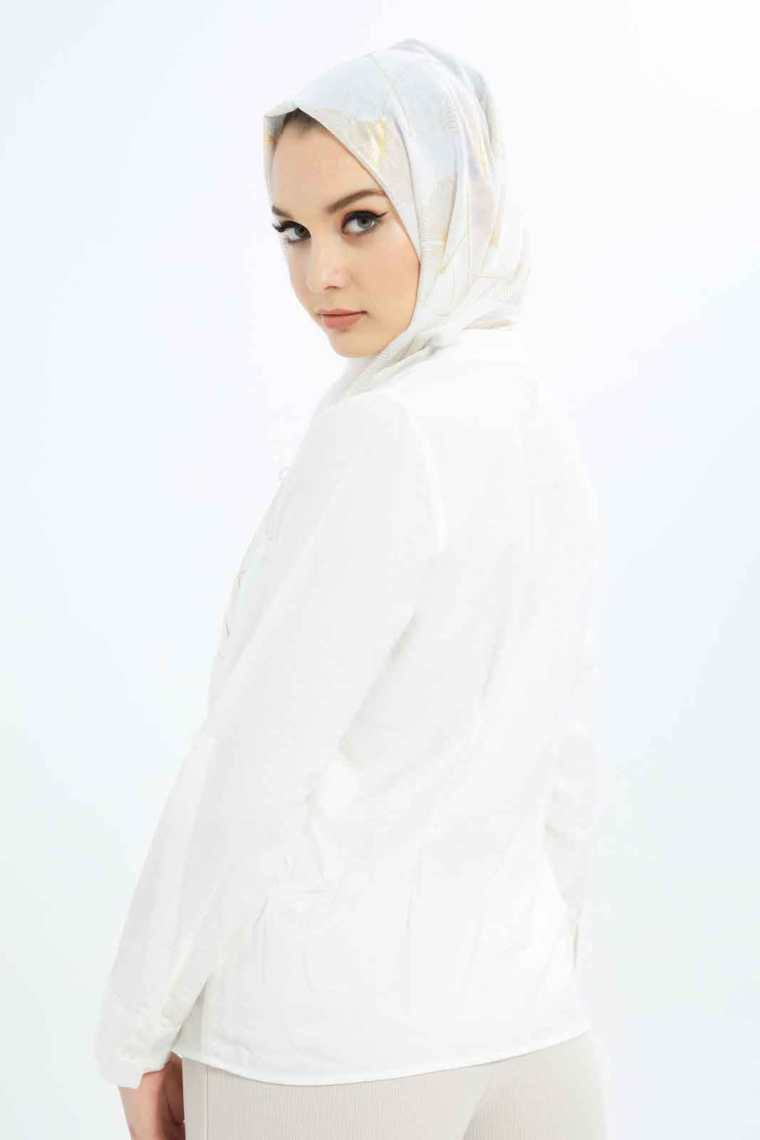Redtag-Women-Front-Buttoned-Chinese-Collar-Blouse-Category:Blouses,-Colour:Ivory,-Deals:New-In,-Dept:Ladieswear,-Filter:Women's-Clothing,-LMC,-New-In-Women-APL,-Non-Sale,-S23B,-Section:Women,-Women-Blouses--