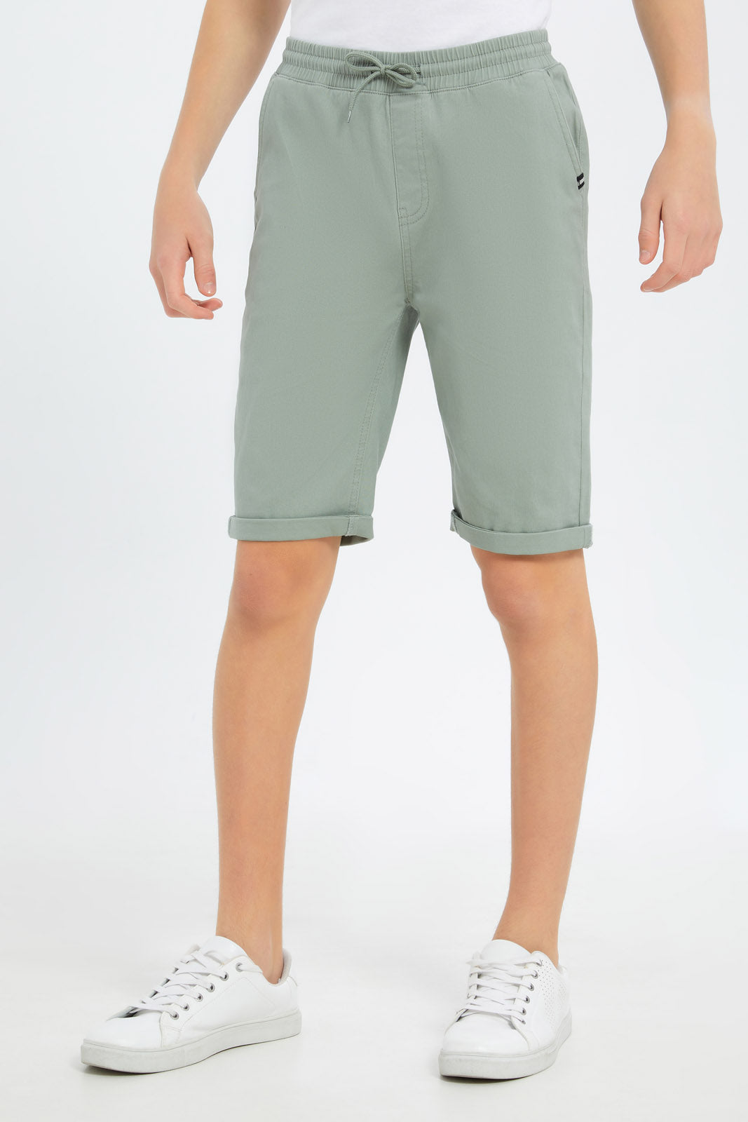 Redtag-Boys-Mint-Pull-On-Trouser-Short-BSR-Shorts,-Category:Shorts,-Colour:Mint,-Deals:New-In,-Dept:Boys,-Filter:Senior-Boys-(8-to-14-Yrs),-New-In-BSR-APL,-Non-Sale,-S23C,-Section:Boys-(0-to-14Yrs),-TBL-Senior-Boys-9 to 14 Years