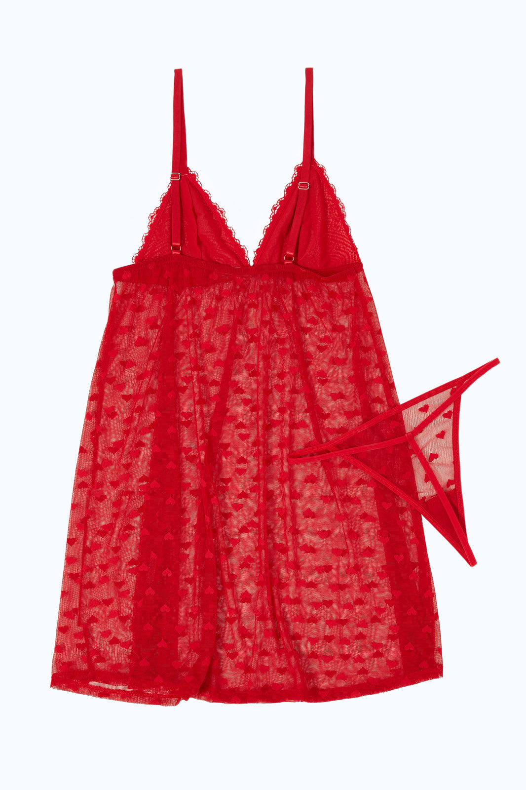 Redtag-Women-Red-Valentine-Babydoll-With-String-Category:Babydolls,-Colour:Red,-Deals:New-In,-Dept:Ladieswear,-Filter:Women's-Clothing,-New-In-Women-APL,-Non-Sale,-S23B,-Section:Women,-Women-Babydolls--