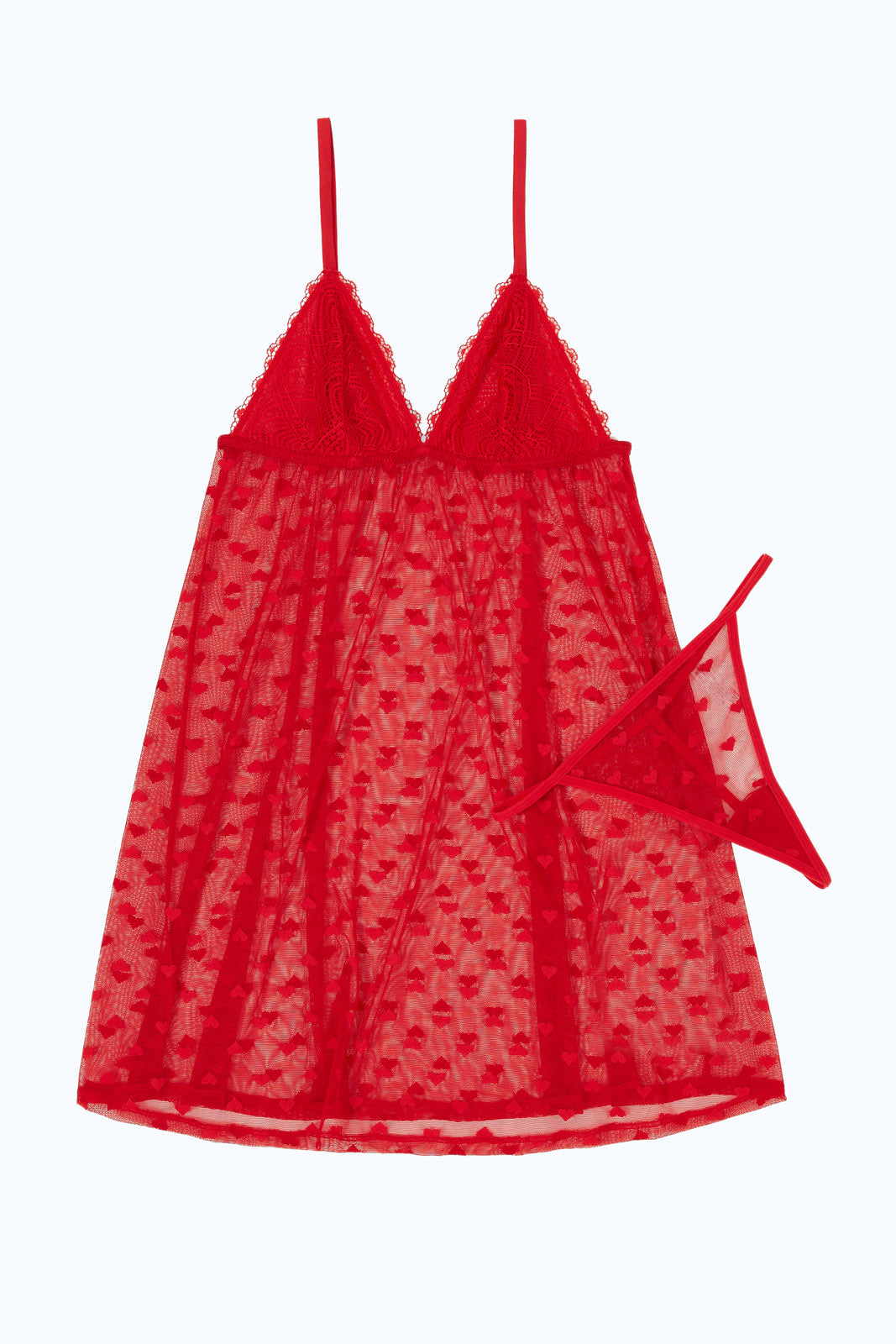 Redtag-Women-Red-Valentine-Babydoll-With-String-Category:Babydolls,-Colour:Red,-Deals:New-In,-Dept:Ladieswear,-Filter:Women's-Clothing,-New-In-Women-APL,-Non-Sale,-S23B,-Section:Women,-Women-Babydolls--