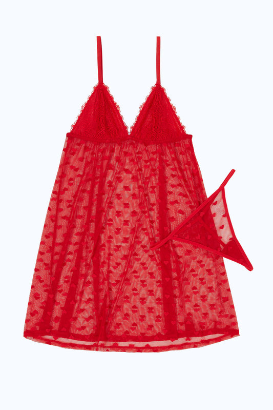 Redtag-Women-Red-Valentine-Babydoll-With-String-Category:Babydolls,-Colour:Red,-Deals:New-In,-Dept:Ladieswear,-Filter:Women's-Clothing,-New-In-Women-APL,-Non-Sale,-S23B,-Section:Women,-Women-Babydolls--