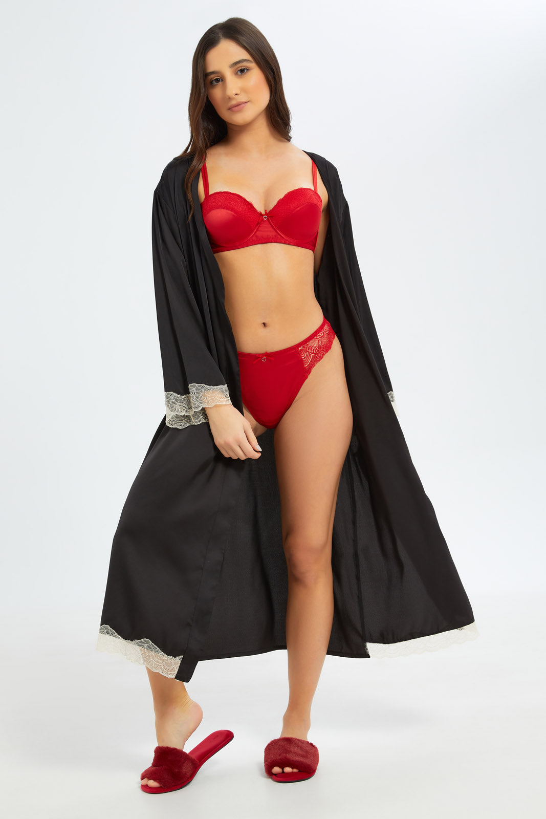 Women Red Valentine Balconette Bra