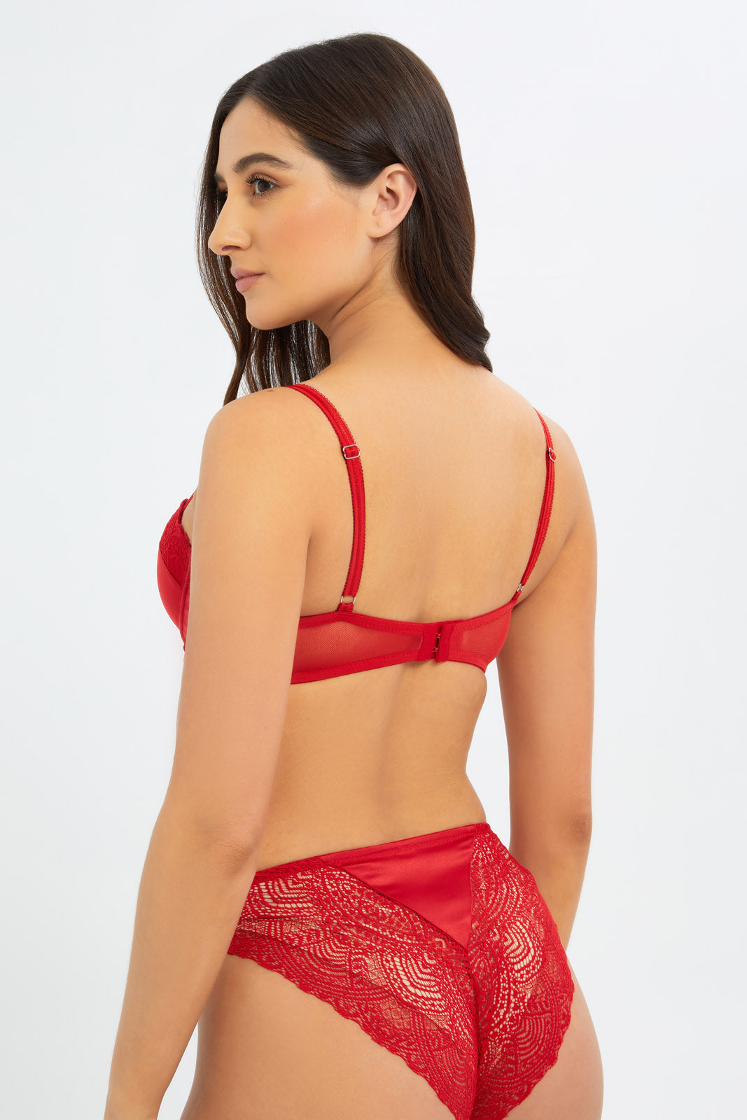 Women Red Valentine Balconette Bra