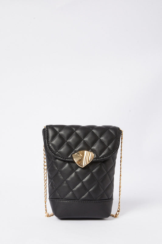 Redtag-Black-Quilted-Mobile-Case-Category:Bags,-Colour:Black,-Filter:Women's-Accessories,-H1:ACC,-H2:LAD,-H3:LAB,-H4:SHP,-New-In,-New-In-Women-ACC,-Non-Sale,-S23B,-Season:S23B,-Section:Women,-Women-Bags-Women-