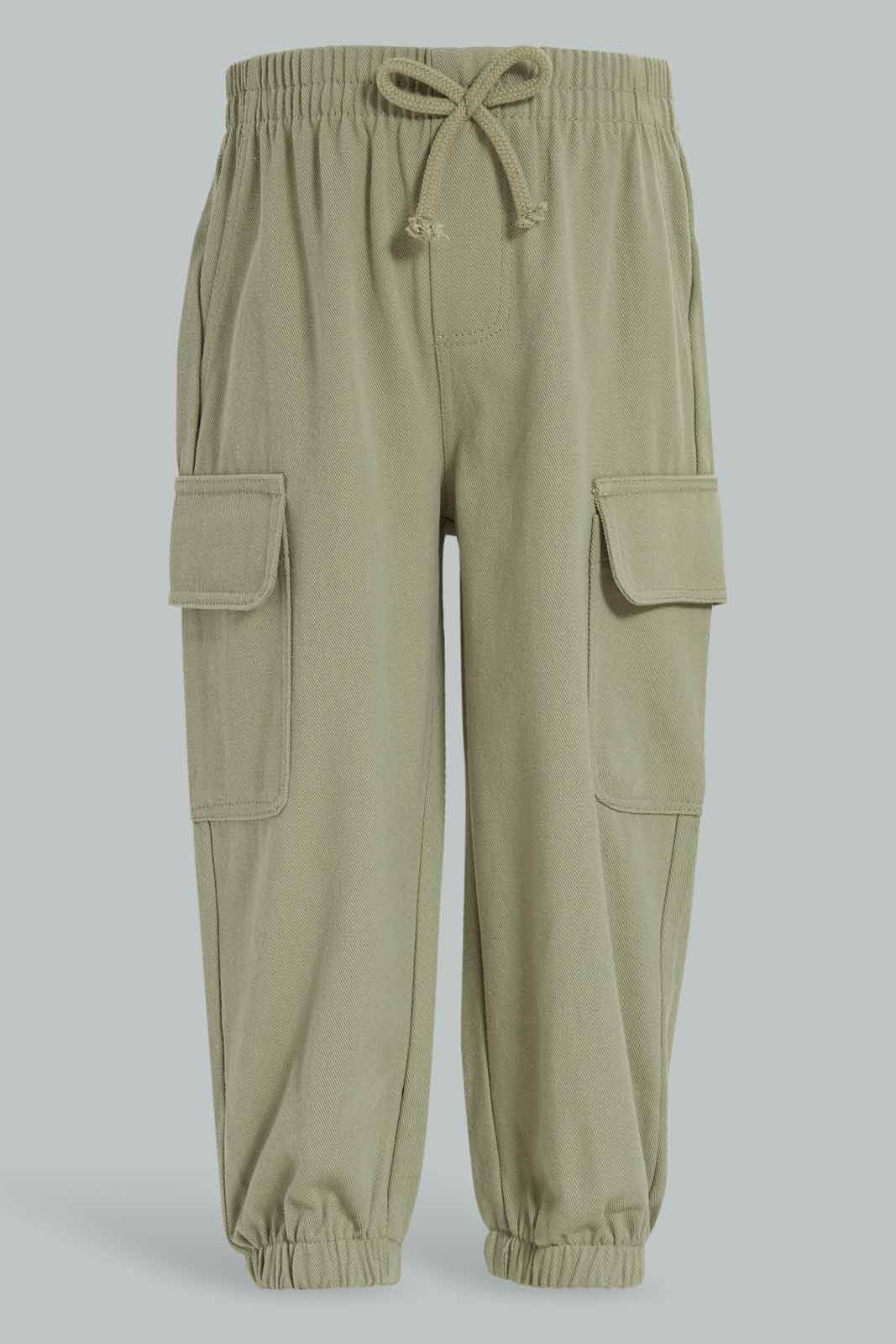 Redtag-Girls-Olive-Paper-Bag-Trousser-Category:Trousers,-Colour:Olive,-Deals:New-In,-Dept:Girls,-Filter:Infant-Girls-(3-to-24-Mths),-ING-Trousers,-New-In-ING-APL,-Non-Sale,-S23A,-Section:Girls-(0-to-14Yrs)-Infant-Girls-