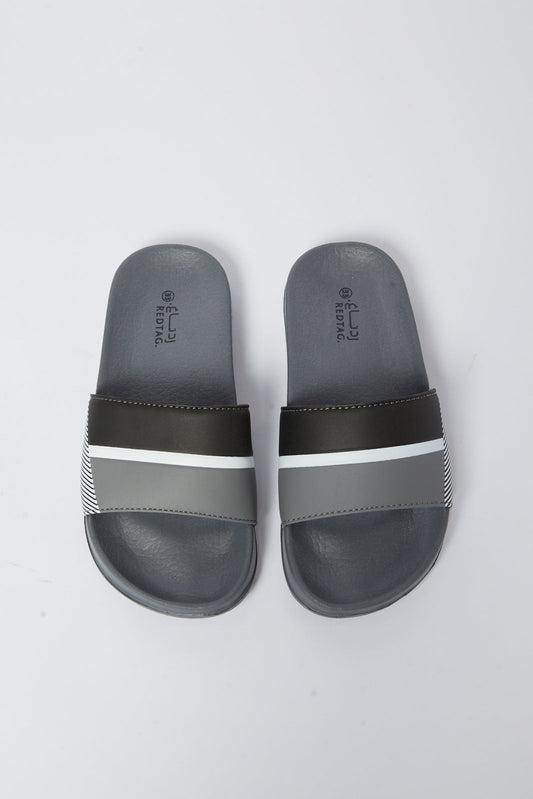 Redtag-Grey-Stripe-Slide-BSR-Flip-Flops,-Category:Shoes,-Colour:Grey,-Deals:New-In,-Filter:Boys-Footwear-(5-to-14-Yrs),-N/A,-New-In-BSR-FOO,-Non-Sale,-S23A,-Section:Boys-(0-to-14Yrs)-Senior-Boys-5 to 14 Years