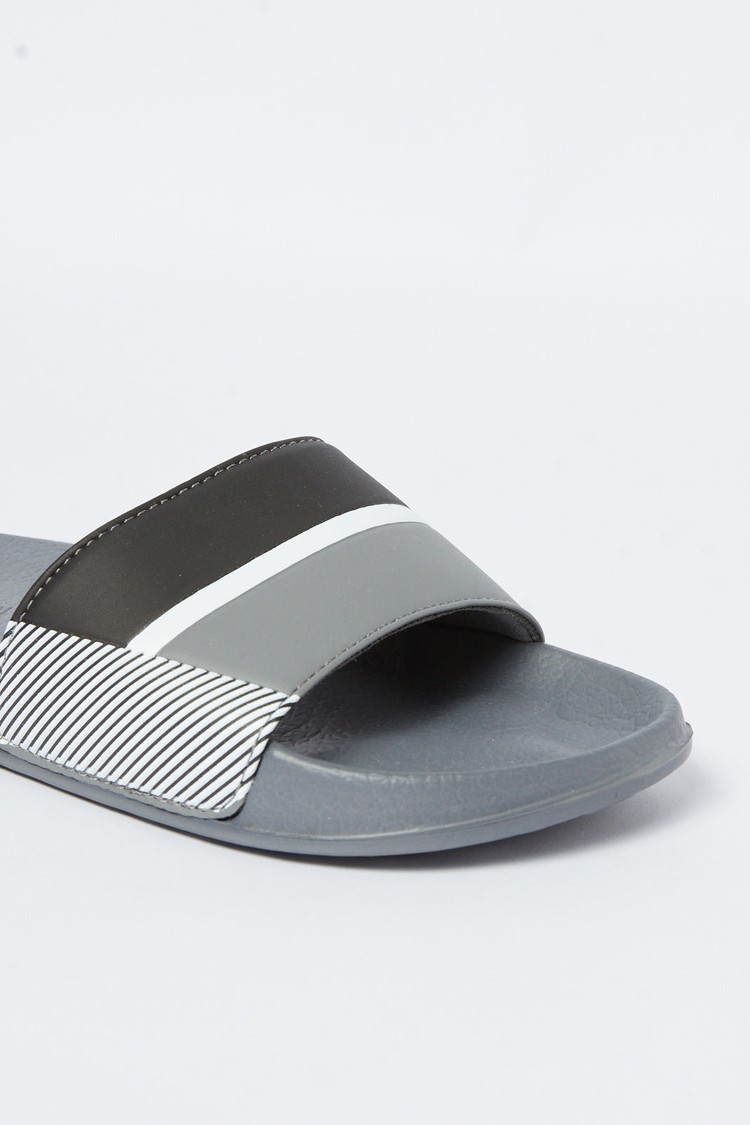 Redtag-Grey-Stripe-Slide-BSR-Flip-Flops,-Category:Shoes,-Colour:Grey,-Deals:New-In,-Filter:Boys-Footwear-(5-to-14-Yrs),-N/A,-New-In-BSR-FOO,-Non-Sale,-S23A,-Section:Boys-(0-to-14Yrs)-Senior-Boys-5 to 14 Years