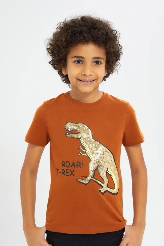 Redtag-Boys-Stone-Sequins-Placement-Print-T-Shit-BOY-T-Shirts,-Category:T-Shirts,-CHA,-Colour:Beige,-Deals:New-In,-Dept:Boys,-Filter:Boys-(2-to-8-Yrs),-H1:KWR,-H2:BOY,-H3:TSH,-H4:TSH,-New-In-BOY-APL,-Non-Sale,-RMD,-S23C,-Season:S23C,-Section:Boys-(0-to-14Yrs)-Boys-2 to 8 Years