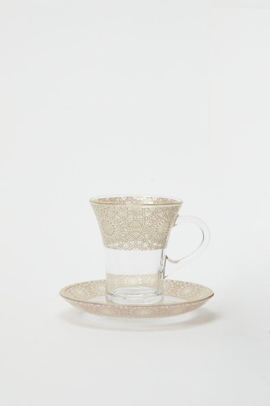Redtag-Multi-Geomatric-Glass-Tea-Cup-&-Saucer-Category:2-Tier-Stand,-Colour:Multicolour,-Deals:New-In,-Filter:Home-Dining,-H1:HMW,-H2:DIN,-H3:CRC,-H4:CSN,-HMW-DIN-Crockery,-New-In-HMW-DIN,-Non-Sale,-Promo:STELLA,-RMD,-S23B,-Season:S23B,-Section:Homewares,-Style:FASHION-Home-Dining-