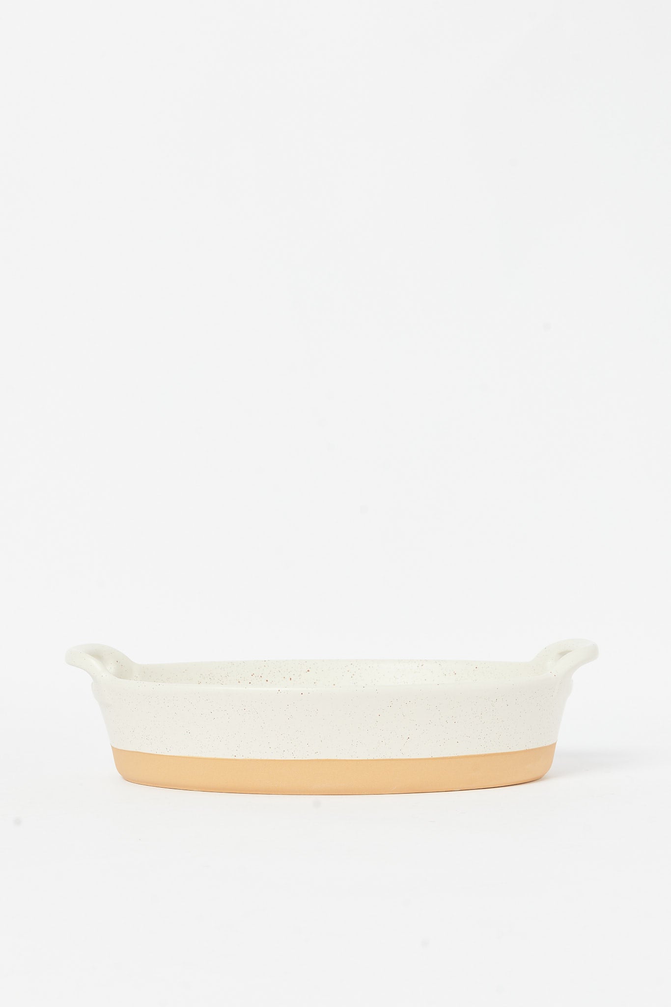 Redtag-Off-White-Oval-Baking-Dish-(Small)-Category:Bakeware,-Colour:Cream,-Deals:New-In,-Filter:Home-Dining,-H1:HMW,-H2:DIN,-H3:SEW,-H4:SSI,-HMW-DIN-Serveware,-New-In-HMW-DIN,-Non-Sale,-S23B,-Season:S23B,-Section:Homewares-Home-Dining-