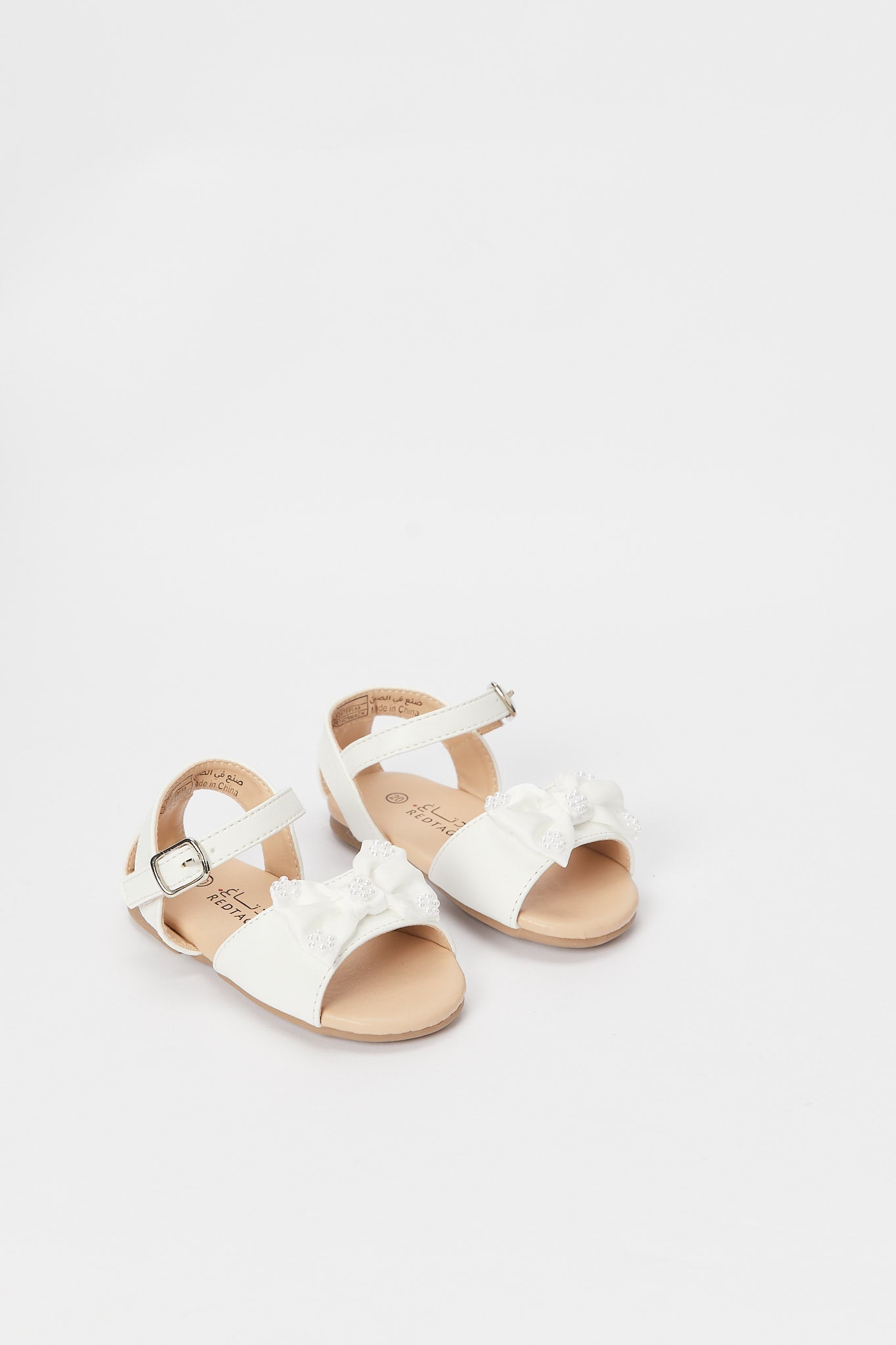 Redtag-White-Bow-Trimm-Sandal(-Repeat-)-Category:Shoes,-Colour:White,-Deals:New-In,-Filter:Girls-Footwear-(1-to-3-Yrs),-H1:FOO,-H2:ING,-H3:SHO,-H4:CAH,-ING-Shoes,-N/A,-New-In-ING-FOO,-Non-Sale,-S23B,-Season:S23B,-Section:Girls-(0-to-14Yrs)-Infant-Girls-1 to 3 Years