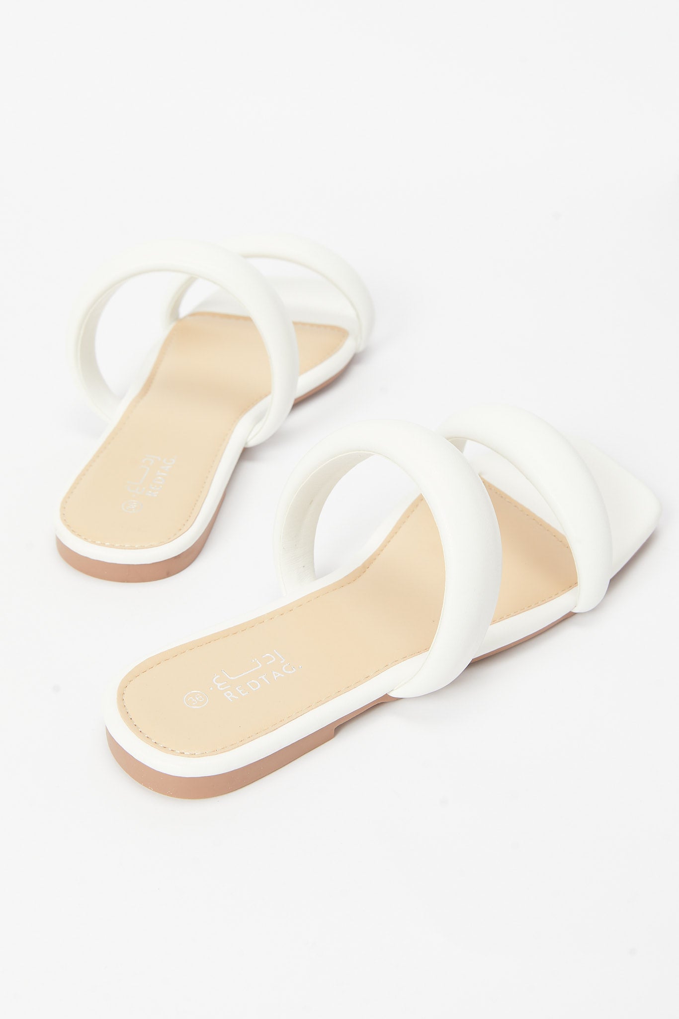 Redtag-White-2-Strap-Mule-Category:Shoes,-Colour:White,-Deals:New-In,-Filter:Women's-Footwear,-LEC-Sandals,-N/A,-New-In-Women-FOO,-Non-Sale,-S23B,-Section:Women-Women's-