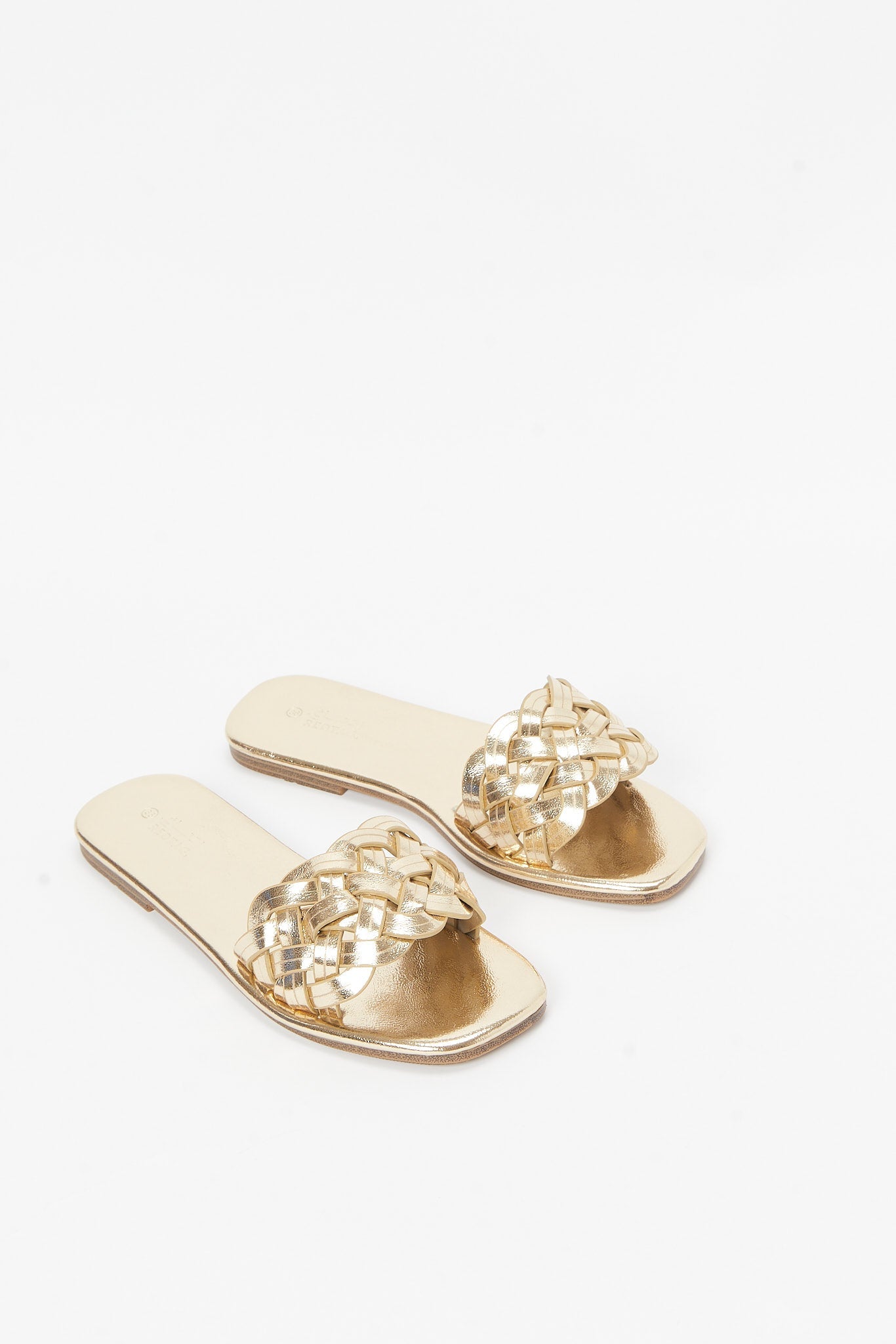 Redtag-Gold-Plait-Mule-Category:Shoes,-Colour:Gold,-Deals:New-In,-Filter:Women's-Footwear,-LEC-Sandals,-N/A,-New-In-Women-FOO,-Non-Sale,-S23B,-Section:Women-Women's-