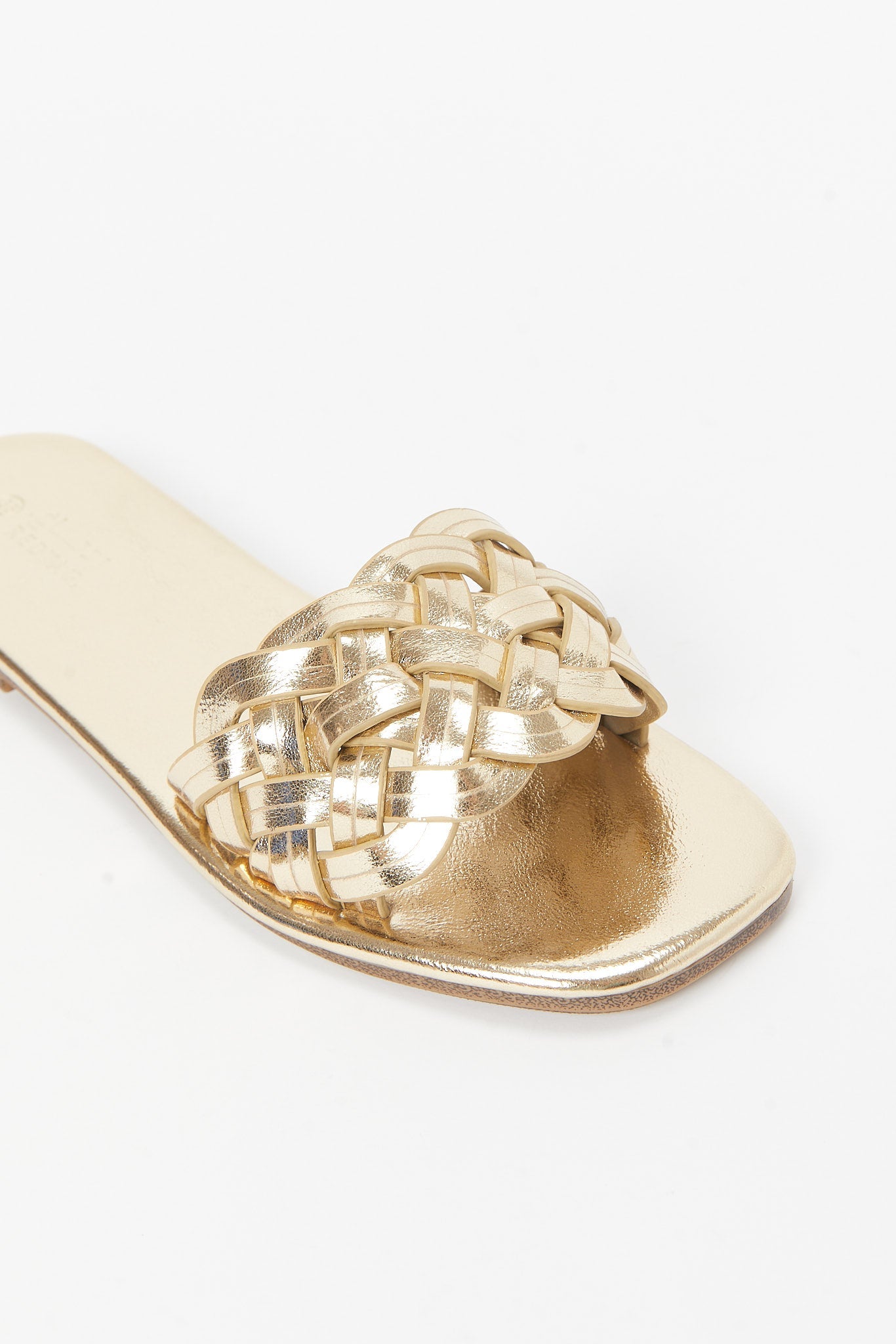 Redtag-Gold-Plait-Mule-Category:Shoes,-Colour:Gold,-Deals:New-In,-Filter:Women's-Footwear,-LEC-Sandals,-N/A,-New-In-Women-FOO,-Non-Sale,-S23B,-Section:Women-Women's-