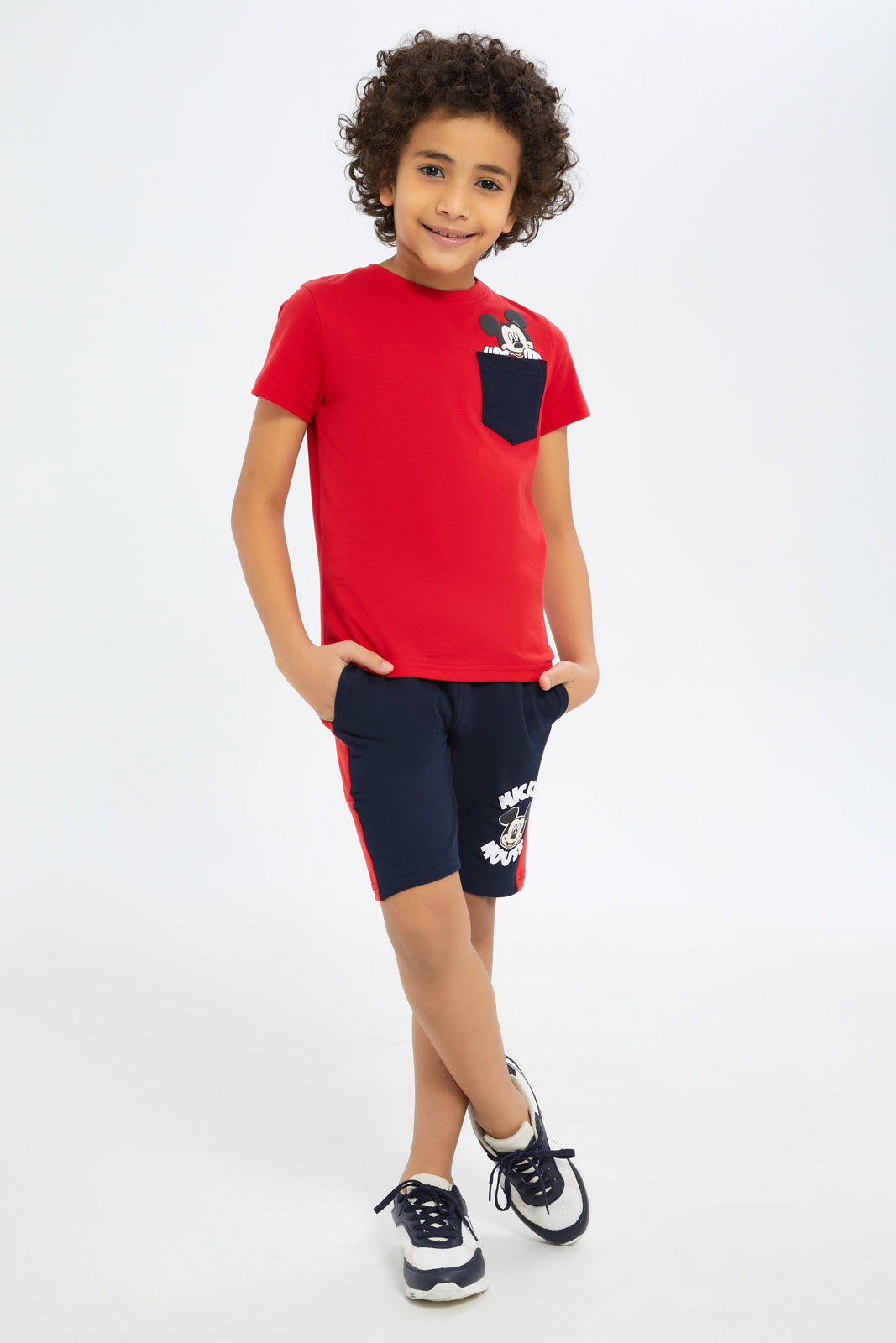 Redtag-Boys-Red-Mickey-Mouse-Pocket-T-Shirt-BOY-T-Shirts,-Category:T-Shirts,-CHA,-Colour:Red,-Deals:New-In,-Dept:Boys,-Filter:Boys-(2-to-8-Yrs),-New-In-BOY-APL,-Non-Sale,-S23C,-Section:Boys-(0-to-14Yrs)-Boys-2 to 8 Years