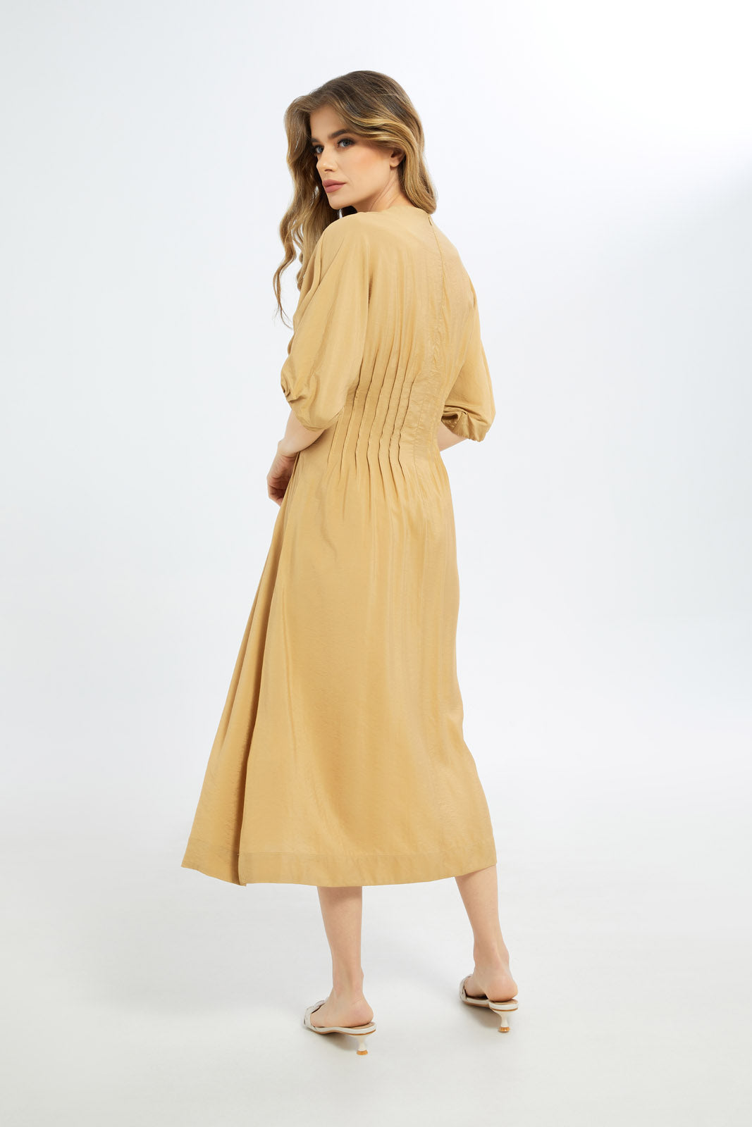 Redtag-Women-Sand-Long-Dress-Category:Dresses,-Colour:Sand,-Deals:New-In,-Dept:Ladieswear,-Filter:Women's-Clothing,-LDC,-LDC-Dresses,-New-In-LDC-APL,-Non-Sale,-S23C,-Section:Women-Women's-