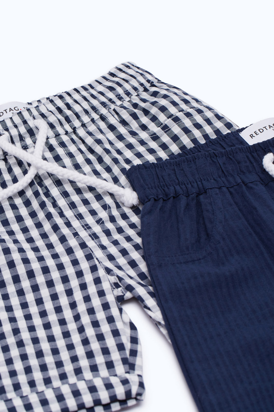 Redtag-Boys-Blue/White-2-Pack-Pack-Searsucker-Trs-Shorts-Category:Shorts,-Colour:Blue,-Deals:New-In,-Dept:Boys,-Filter:Infant-Boys-(3-to-24-Mths),-H1:KWR,-H2:INB,-H3:TRS,-H4:SRT,-INB-Shorts,-New-In-INB-APL,-Non-Sale,-RMD,-S23C,-Season:S23C,-Section:Boys-(0-to-14Yrs)-Infant-Boys-3 to 24 Months