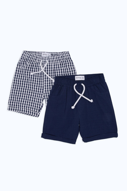 Redtag-Boys-Blue/White-2-Pack-Pack-Searsucker-Trs-Shorts-Category:Shorts,-Colour:Blue,-Deals:New-In,-Dept:Boys,-Filter:Infant-Boys-(3-to-24-Mths),-H1:KWR,-H2:INB,-H3:TRS,-H4:SRT,-INB-Shorts,-New-In-INB-APL,-Non-Sale,-RMD,-S23C,-Season:S23C,-Section:Boys-(0-to-14Yrs)-Infant-Boys-3 to 24 Months