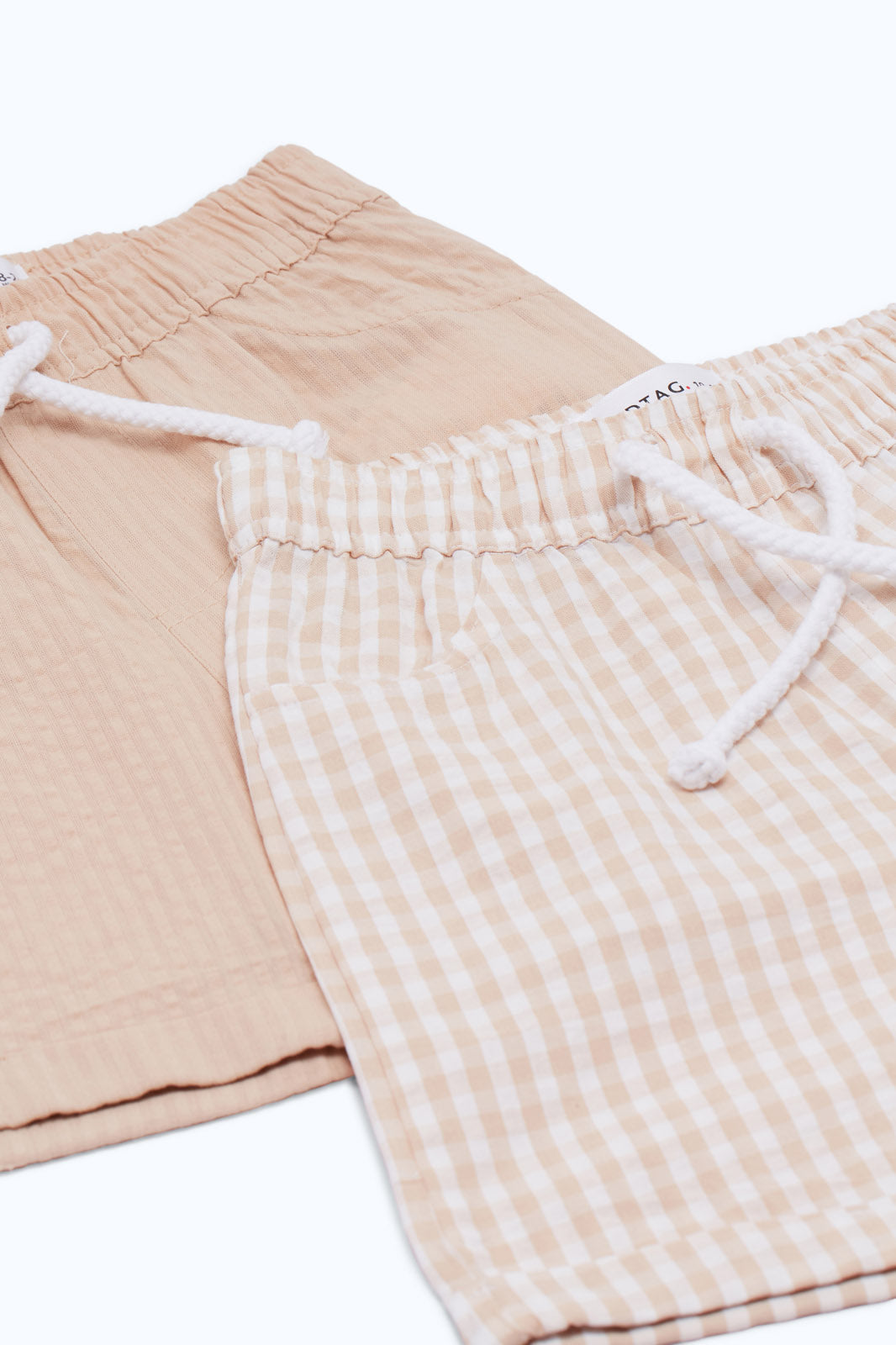 Redtag-Boys-Beige/White-2-Pack-Pack-Searsucker-Trs-Shorts-Category:Shorts,-Colour:Beige,-Deals:New-In,-Dept:Boys,-Filter:Infant-Boys-(3-to-24-Mths),-H1:KWR,-H2:INB,-H3:TRS,-H4:SRT,-INB-Shorts,-New-In-INB-APL,-Non-Sale,-RMD,-S23C,-Season:S23C,-Section:Boys-(0-to-14Yrs)-Infant-Boys-3 to 24 Months