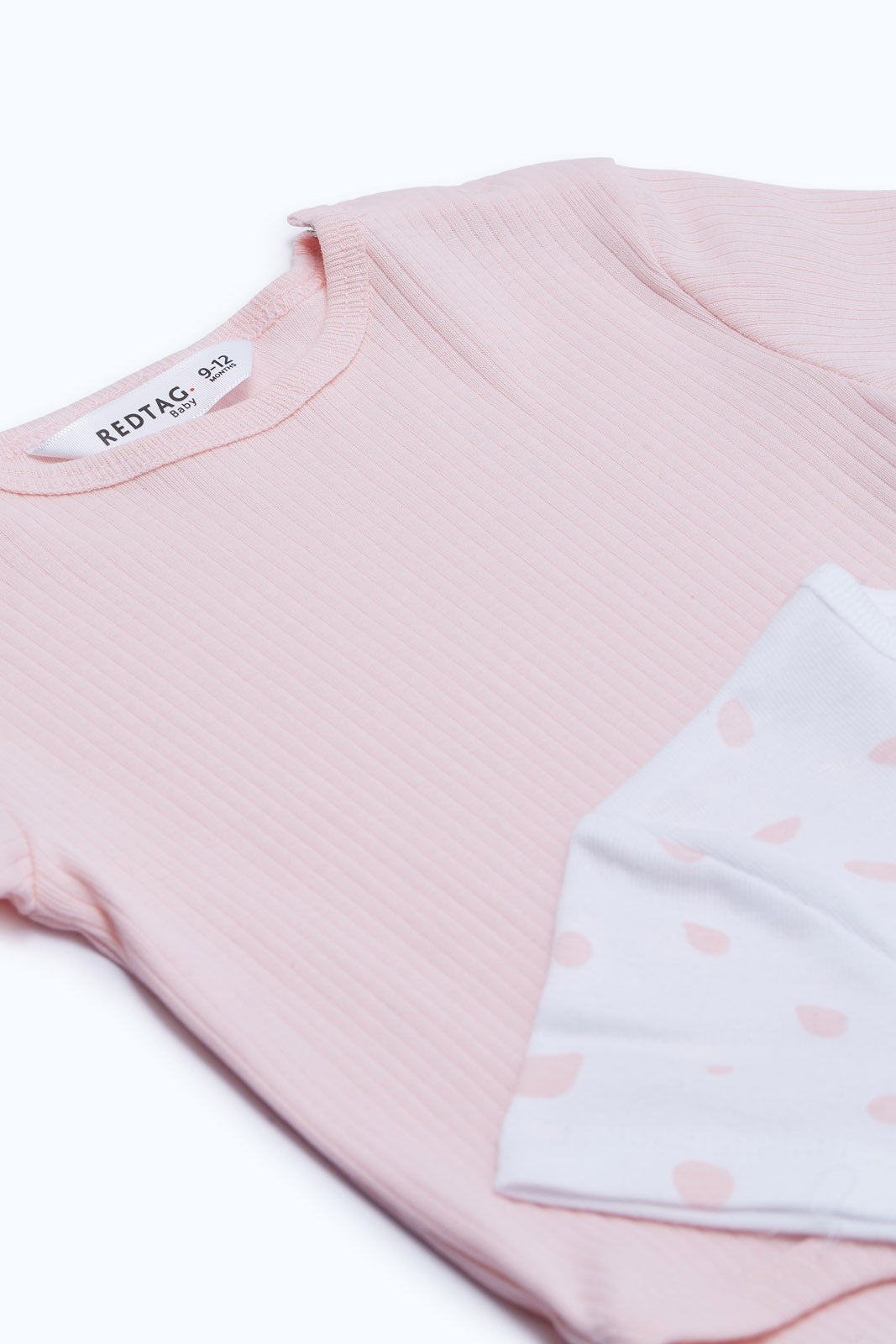 Redtag-Pink-Aop-2-Pc-Rib---Girl-Bodysuit-Category:Bodysuits,-Colour:Blue,-Deals:New-In,-Dept:New-Born,-Filter:Baby-(0-to-12-Mths),-H1:KWR,-H2:NBF,-H3:RMS,-H4:BSS,-NBF-Bodysuits,-New-In-NBF-APL,-Non-Sale,-S23C,-Season:S23C,-Section:Boys-(0-to-14Yrs)-Baby-0 to 12 Months