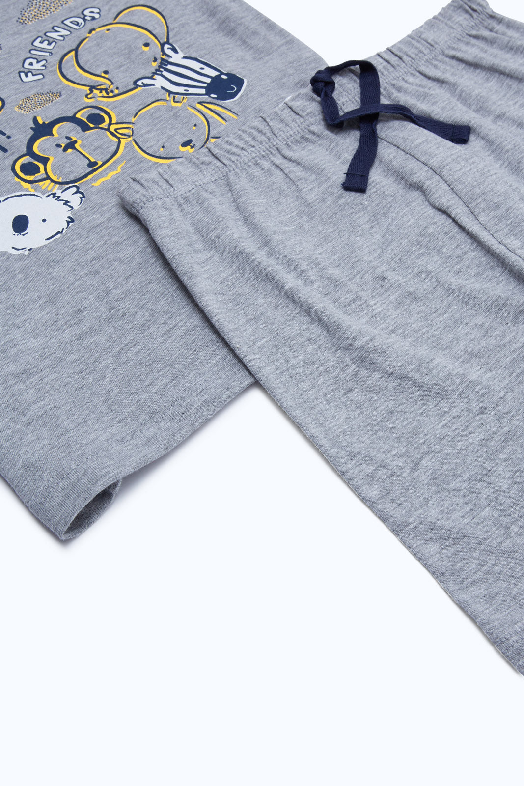 Redtag-Boys-Grey-Safari-2-Pk-Tee-And-Short-Pj-Set-Category:Pyjama-Sets,-Colour:Grey,-Deals:2-FOR-49,-Deals:New-In,-Dept:Boys,-Filter:Infant-Boys-(3-to-24-Mths),-H1:KWR,-H2:INB,-H3:NWR,-H4:PJS,-INB-Pyjama-Sets,-New-In-INB-APL,-Non-Sale,-S23B,-Season:S23B,-Section:Boys-(0-to-14Yrs)-Infant-Boys-3 to 24 Months
