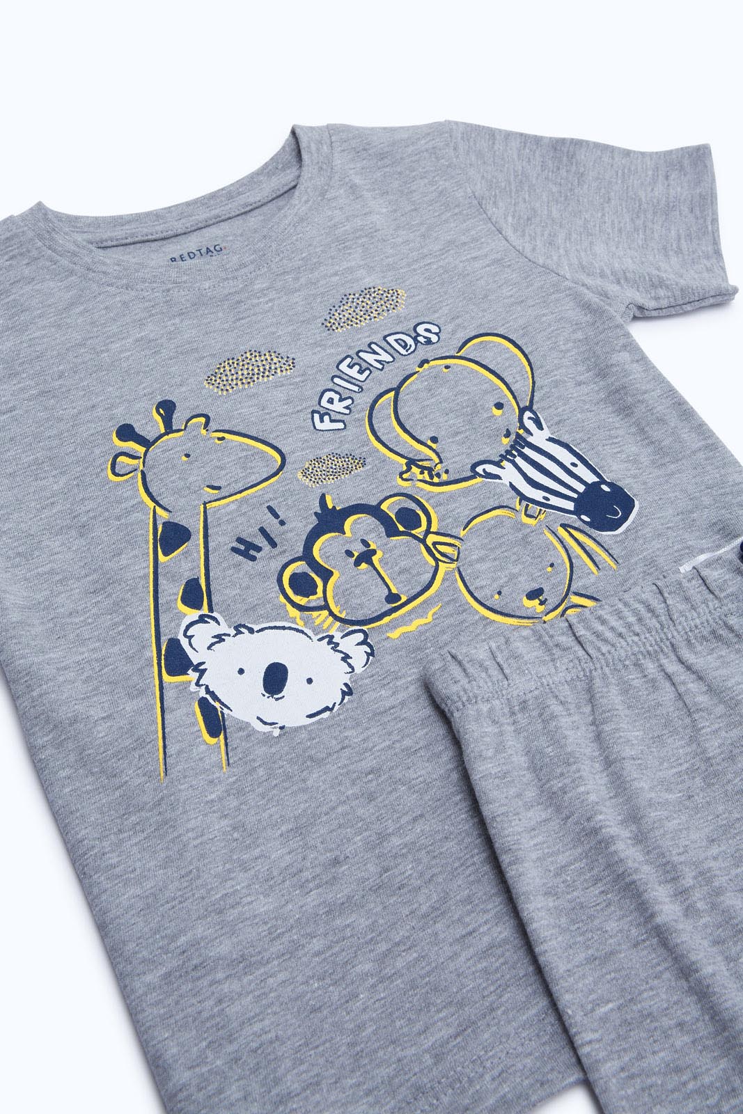 Redtag-Boys-Grey-Safari-2-Pk-Tee-And-Short-Pj-Set-Category:Pyjama-Sets,-Colour:Grey,-Deals:2-FOR-49,-Deals:New-In,-Dept:Boys,-Filter:Infant-Boys-(3-to-24-Mths),-H1:KWR,-H2:INB,-H3:NWR,-H4:PJS,-INB-Pyjama-Sets,-New-In-INB-APL,-Non-Sale,-S23B,-Season:S23B,-Section:Boys-(0-to-14Yrs)-Infant-Boys-3 to 24 Months