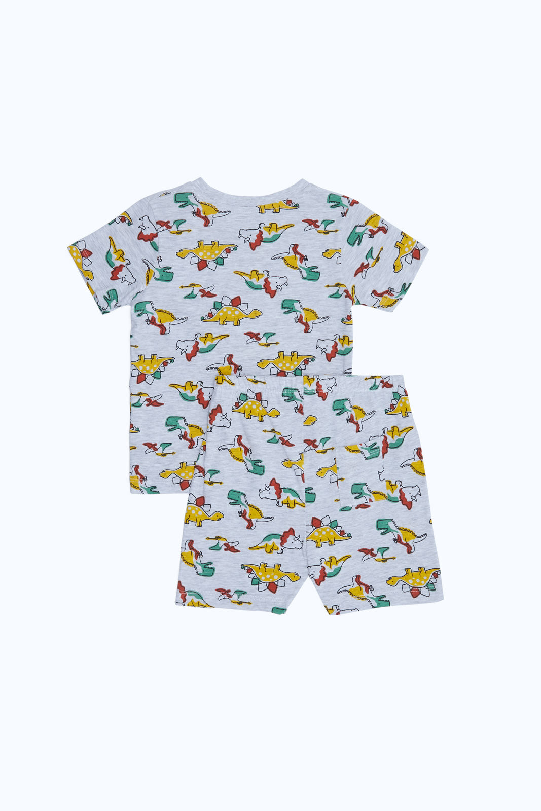 Redtag-Boys-Ecru-Aop-Dion-2-Pk-Tee-And-Short-Pj-Set-Category:Pyjama-Sets,-Colour:Ecru,-Deals:2-FOR-49,-Deals:New-In,-Dept:Boys,-Filter:Infant-Boys-(3-to-24-Mths),-H1:KWR,-H2:INB,-H3:NWR,-H4:PJS,-INB-Pyjama-Sets,-New-In-INB-APL,-Non-Sale,-S23B,-Season:S23B,-Section:Boys-(0-to-14Yrs)-Infant-Boys-3 to 24 Months