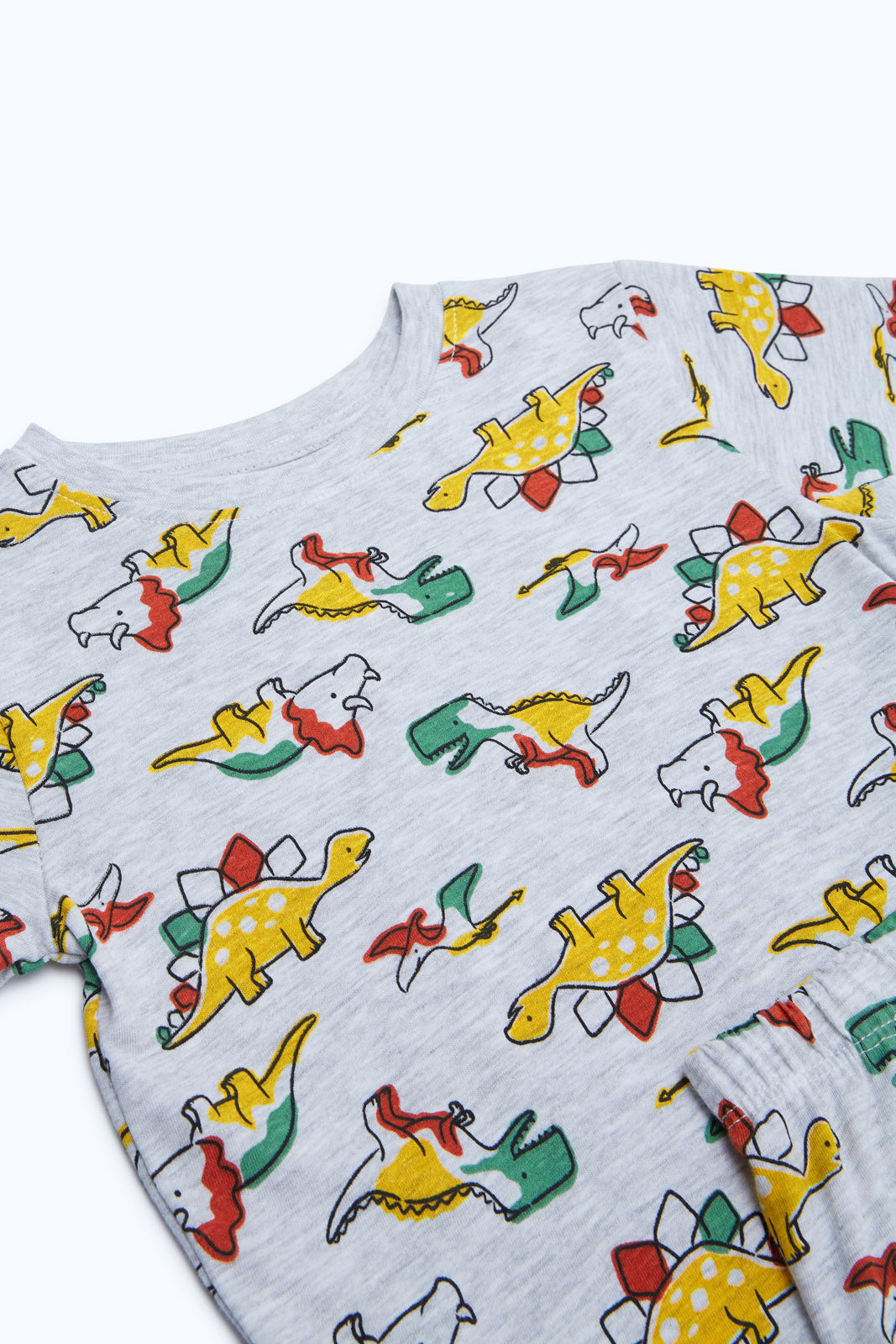 Redtag-Boys-Ecru-Aop-Dion-2-Pk-Tee-And-Short-Pj-Set-Category:Pyjama-Sets,-Colour:Ecru,-Deals:2-FOR-49,-Deals:New-In,-Dept:Boys,-Filter:Infant-Boys-(3-to-24-Mths),-H1:KWR,-H2:INB,-H3:NWR,-H4:PJS,-INB-Pyjama-Sets,-New-In-INB-APL,-Non-Sale,-S23B,-Season:S23B,-Section:Boys-(0-to-14Yrs)-Infant-Boys-3 to 24 Months