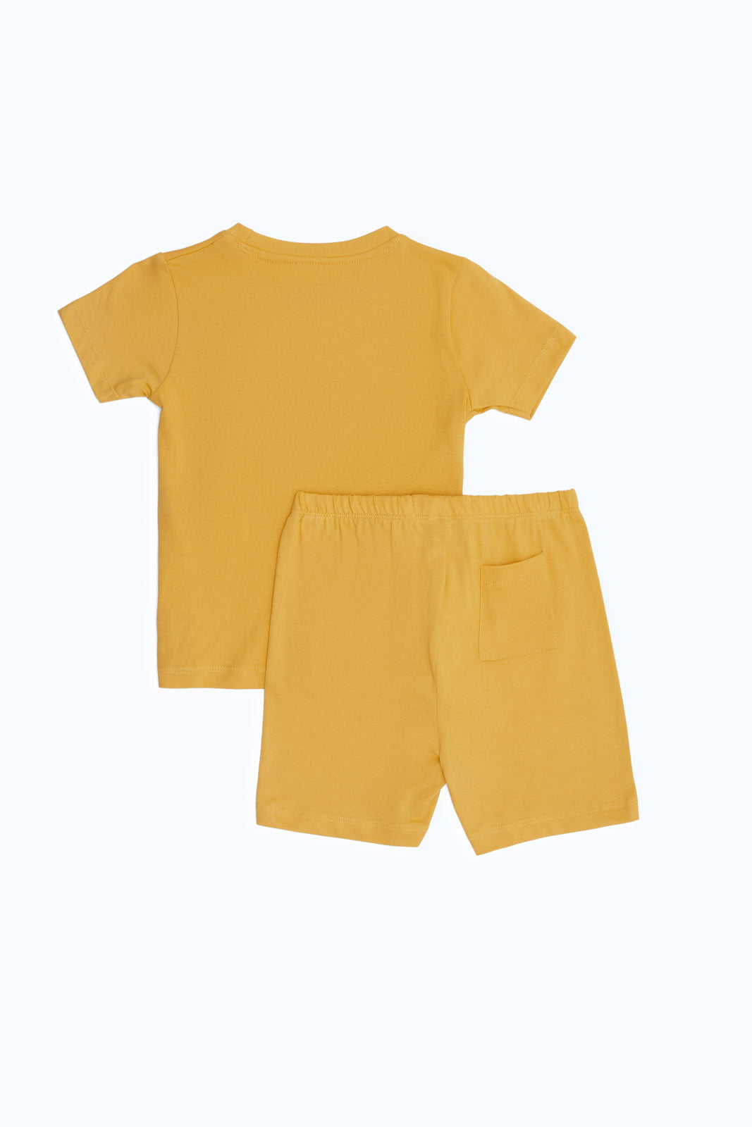 Redtag-Boys-Mustard-Dion-2-Pk-Tee-And-Short-Pj-Set-Category:Pyjama-Sets,-Colour:Mustard,-Deals:2-FOR-49,-Deals:New-In,-Dept:Boys,-Filter:Infant-Boys-(3-to-24-Mths),-H1:KWR,-H2:INB,-H3:NWR,-H4:PJS,-INB-Pyjama-Sets,-New-In-INB-APL,-Non-Sale,-S23B,-Season:S23B,-Section:Boys-(0-to-14Yrs)-Infant-Boys-3 to 24 Months