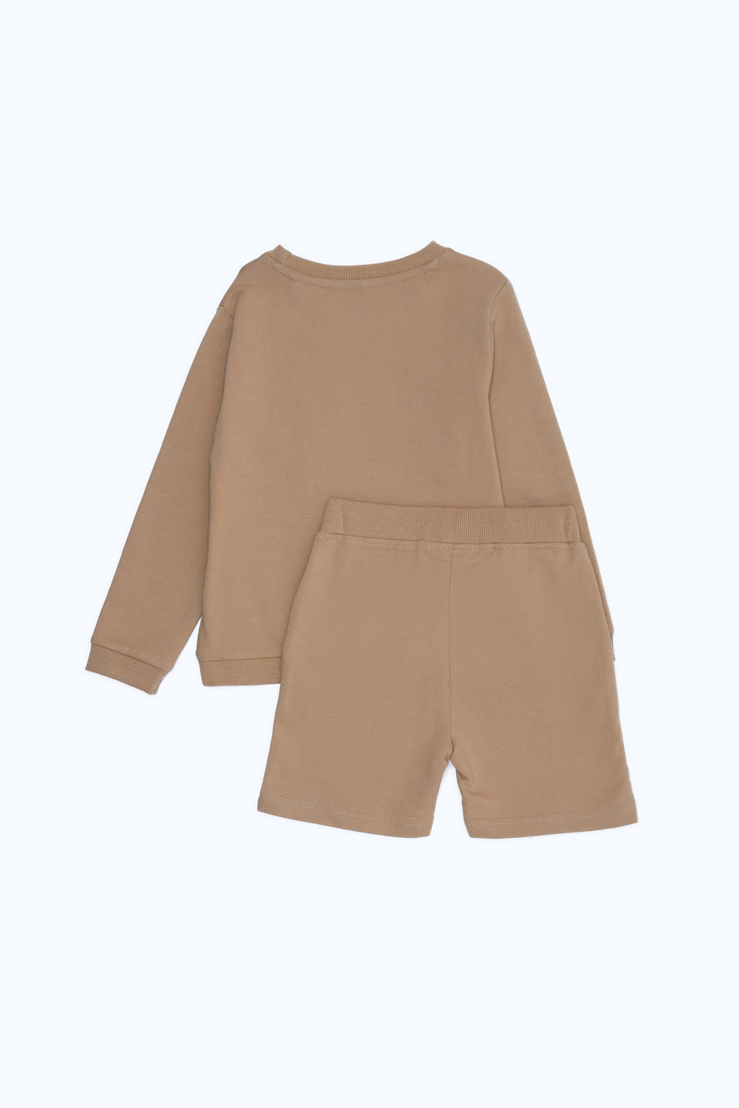 Redtag-Boys-Stone-Sweatshirts-And-Shorts-Terry-Set-Category:Sets,-Colour:Beige,-Deals:New-In,-Dept:Boys,-Filter:Infant-Boys-(3-to-24-Mths),-H1:KWR,-H2:INB,-H3:SET,-H4:CAE,-INB-Sets,-New-In-INB-APL,-Non-Sale,-S23B,-Season:S23B,-Section:Boys-(0-to-14Yrs),-Set:Set-of-2-Infant-Boys-3 to 24 Months