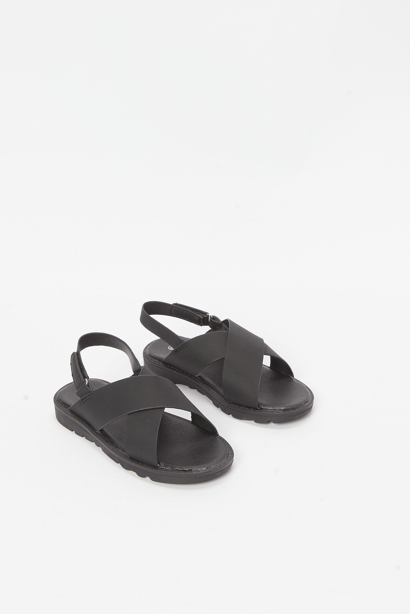 Redtag-Black-Criss-Cross-Comfort-Sandal-BSR-Sandals,-Category:Shoes,-Colour:Black,-Deals:New-In,-Filter:Boys-Footwear-(5-to-14-Yrs),-New-In-BSR-FOO,-Non-Sale,-RMD,-S23B,-Section:Boys-(0-to-14Yrs)-Senior-Boys-5 to 14 Years