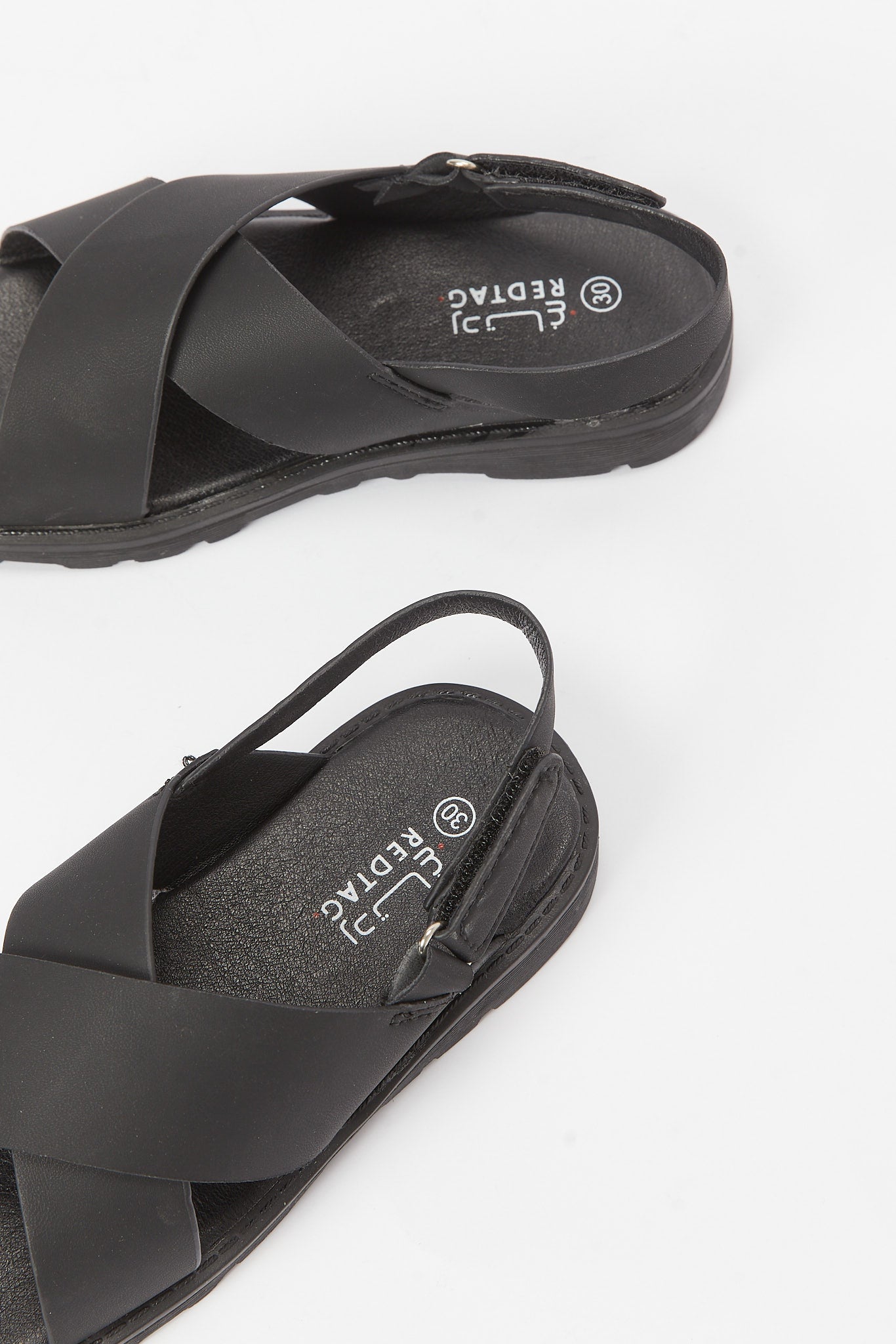 Redtag-Black-Criss-Cross-Comfort-Sandal-BSR-Sandals,-Category:Shoes,-Colour:Black,-Deals:New-In,-Filter:Boys-Footwear-(5-to-14-Yrs),-New-In-BSR-FOO,-Non-Sale,-RMD,-S23B,-Section:Boys-(0-to-14Yrs)-Senior-Boys-5 to 14 Years