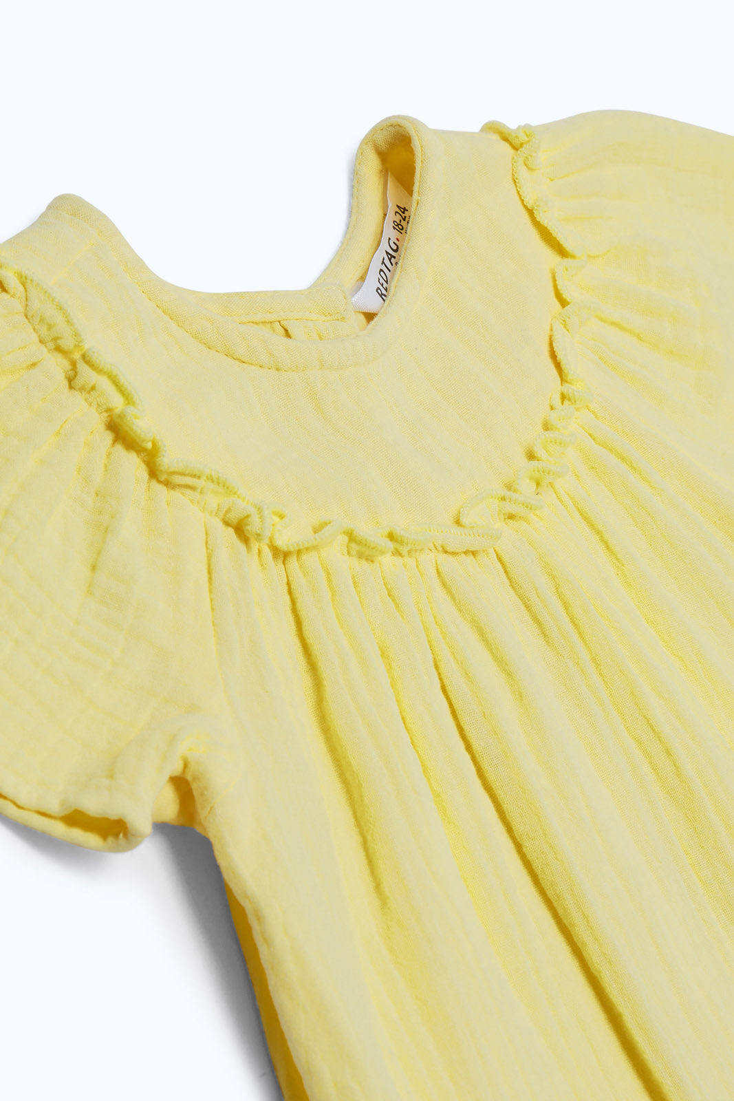 Redtag-Girls-Yellow-Solid-Blouse-Category:Blouses,-Colour:Yellow,-Deals:New-In,-Dept:Girls,-Filter:Infant-Girls-(3-to-24-Mths),-ING-Blouses,-New-In-ING-APL,-Non-Sale,-S23B,-Section:Girls-(0-to-14Yrs)-Infant-Girls-3 to 24 Months